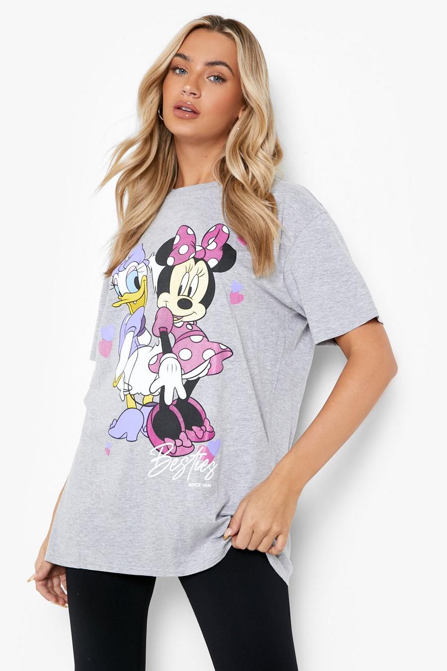 Grey marl Disney Oversized Acid Wash Gebleekt T-Shirt image number 1