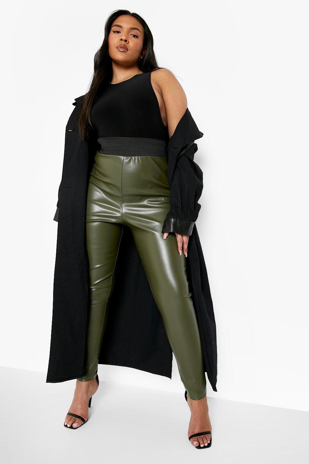 Plus Matte Faux Leather Stretch Leggings