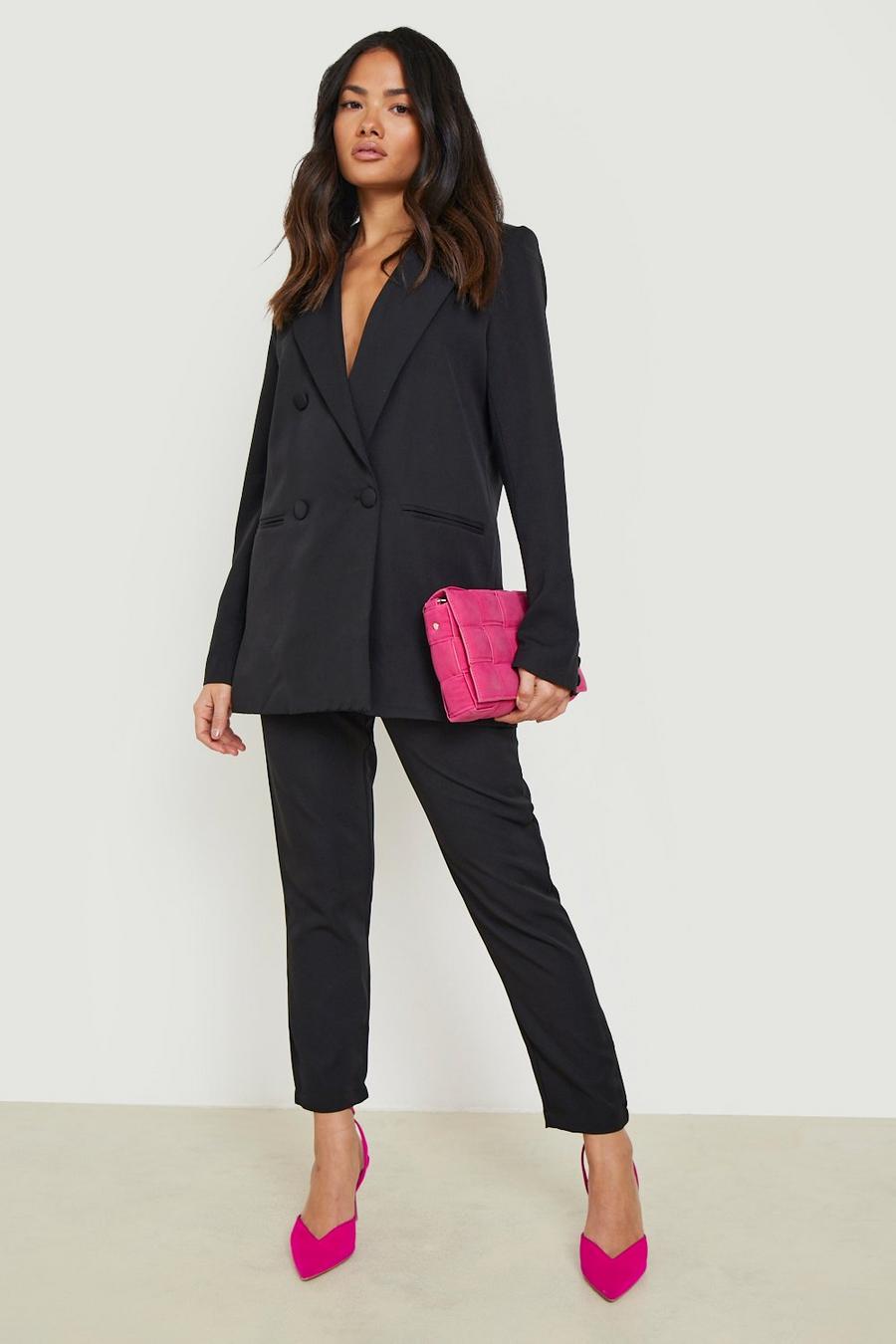 Black Tailored Ankle Grazer Pants