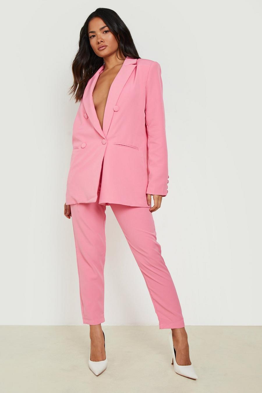 Candy pink Tailored Ankle Grazer Pants image number 1