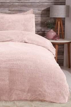 Blush Teddy Super King Bedding Set Boohoo, Super King Bedding Sets Grey And Pink