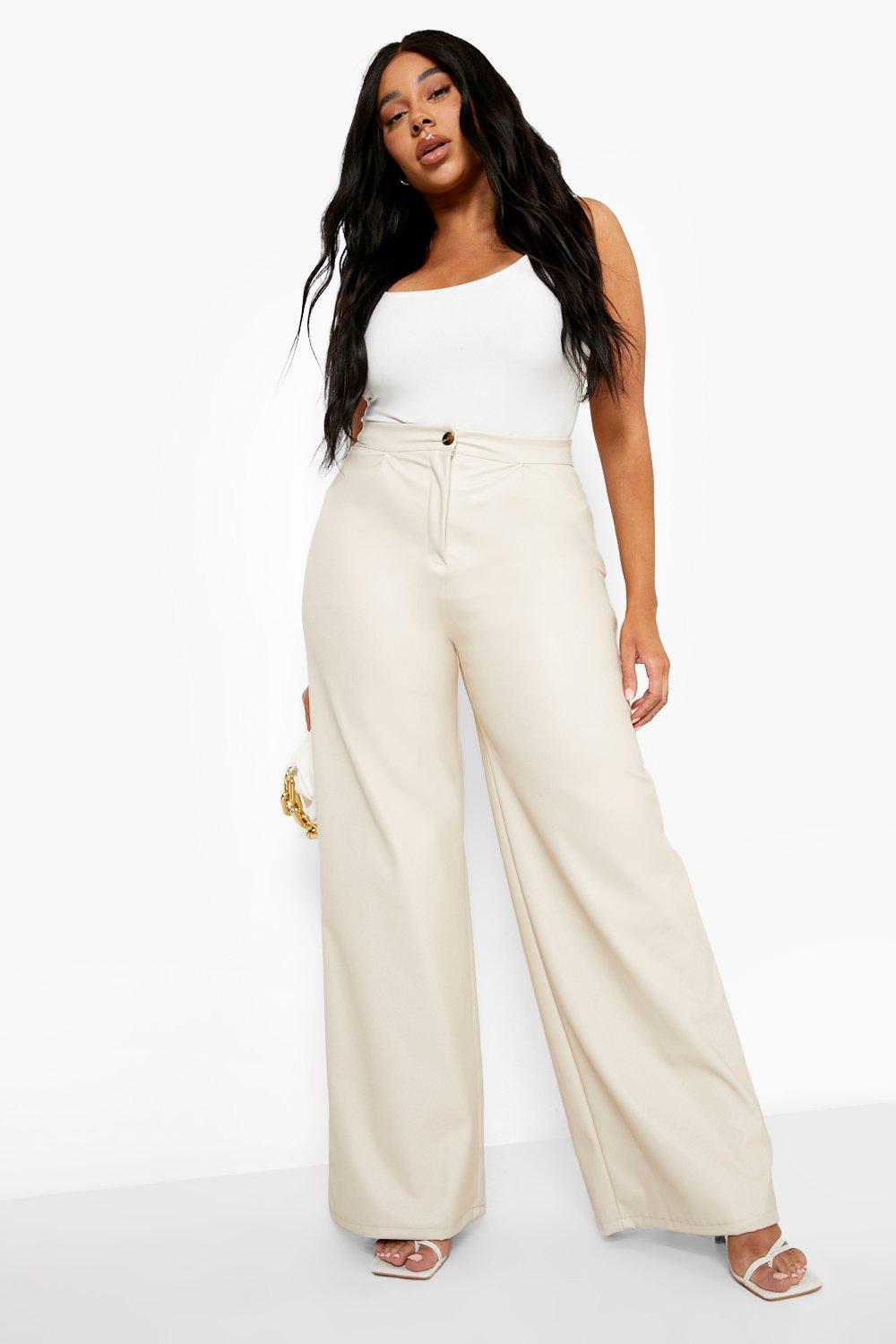 Plus size wide leg on sale trousers