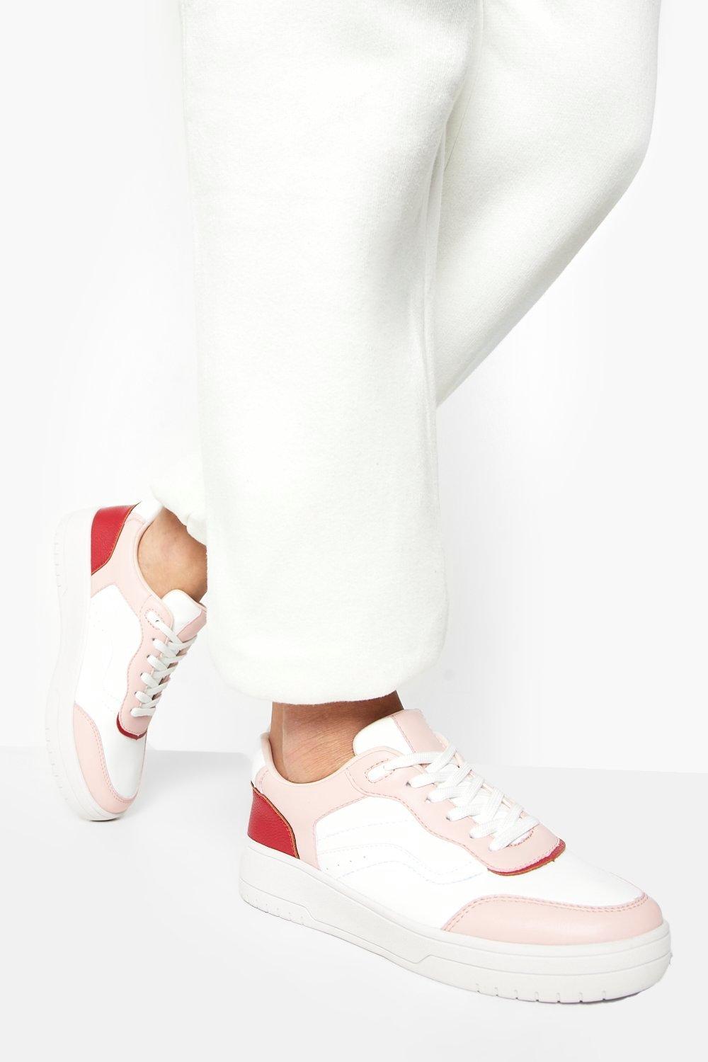  Pink donna Scarpe da ginnastica con suola alta e pannelli a contrasto, Pink moda abbigliamento - immagine 1