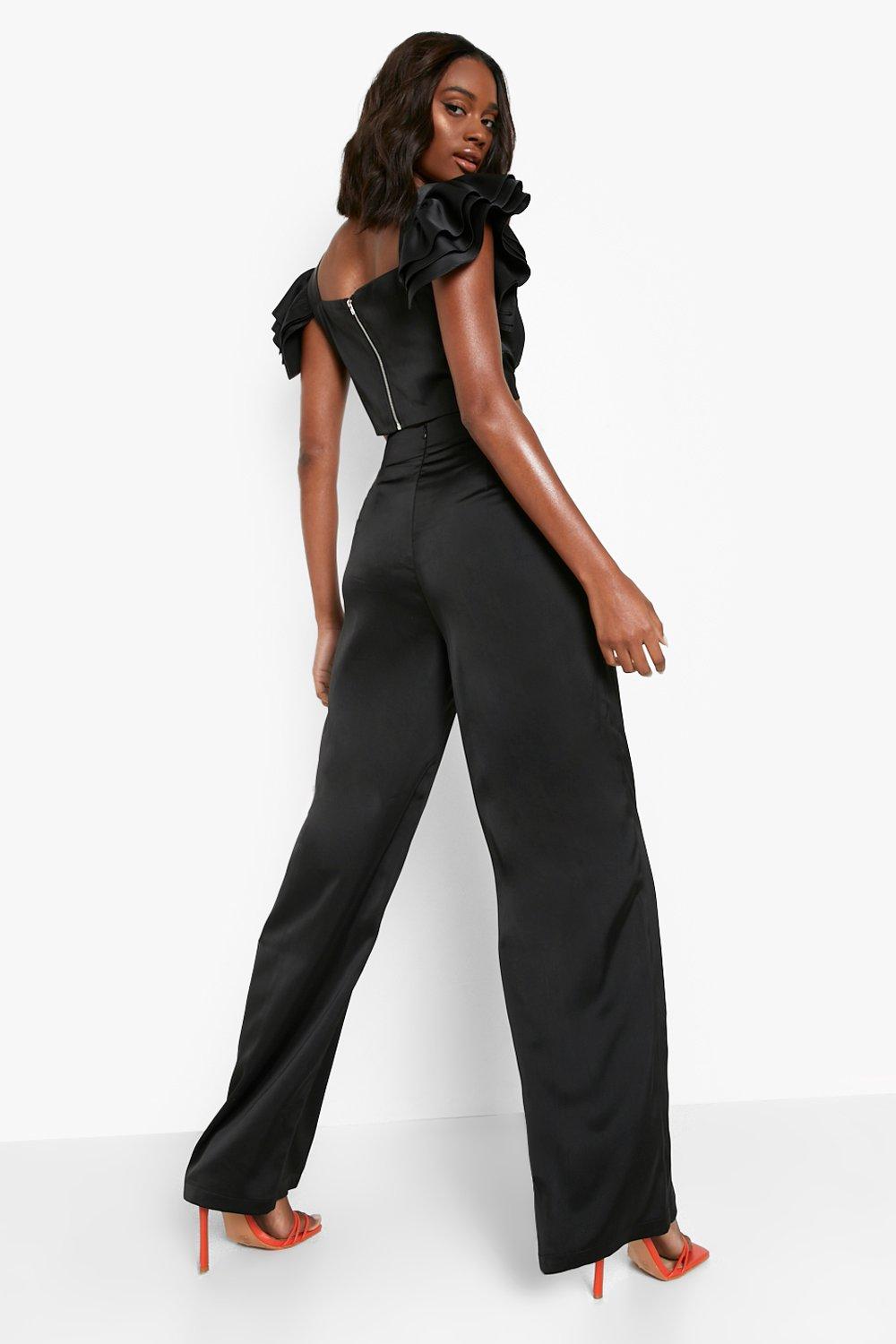 Occasion Matte Satin Wide Leg Trousers boohoo