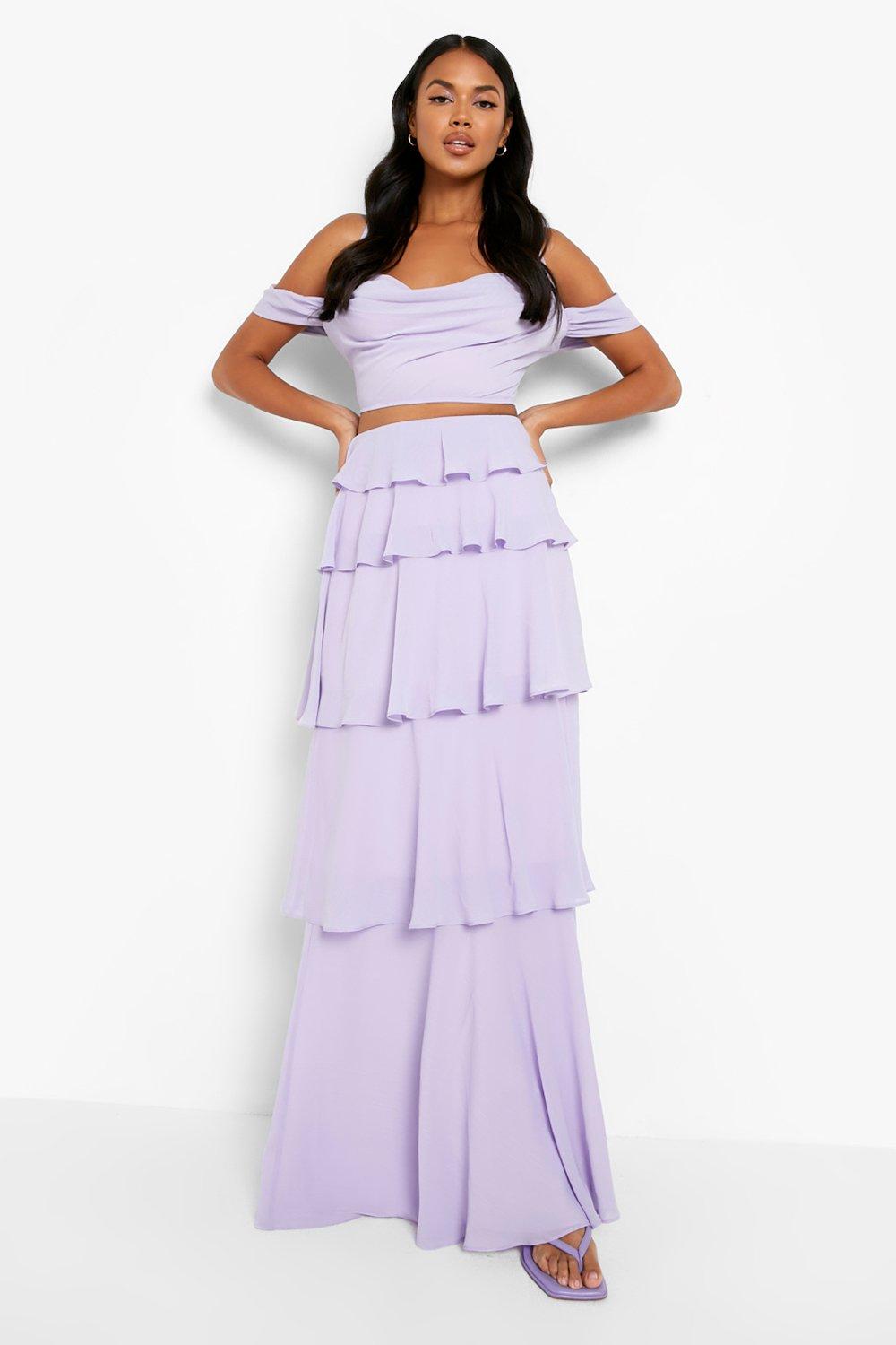 Chiffon skirt lilac best sale