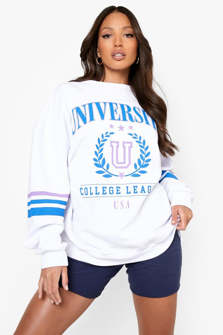 Navy Tall Varsity Sweat And Cycling Short Tracksuit image number 1