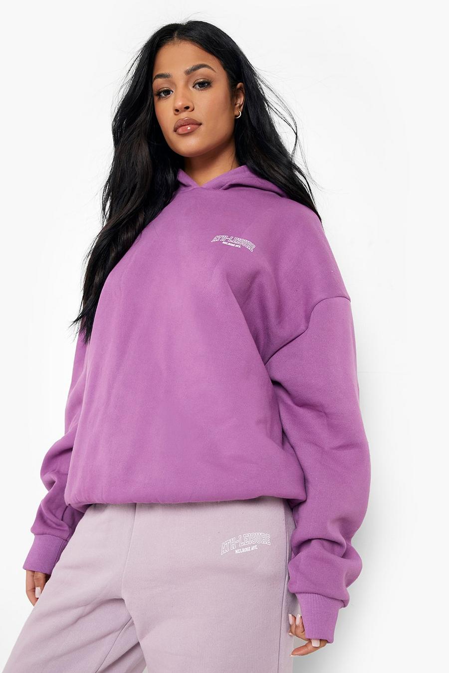Violet Tall Color Block Hoodie And Jogger Tracksuit image number 1