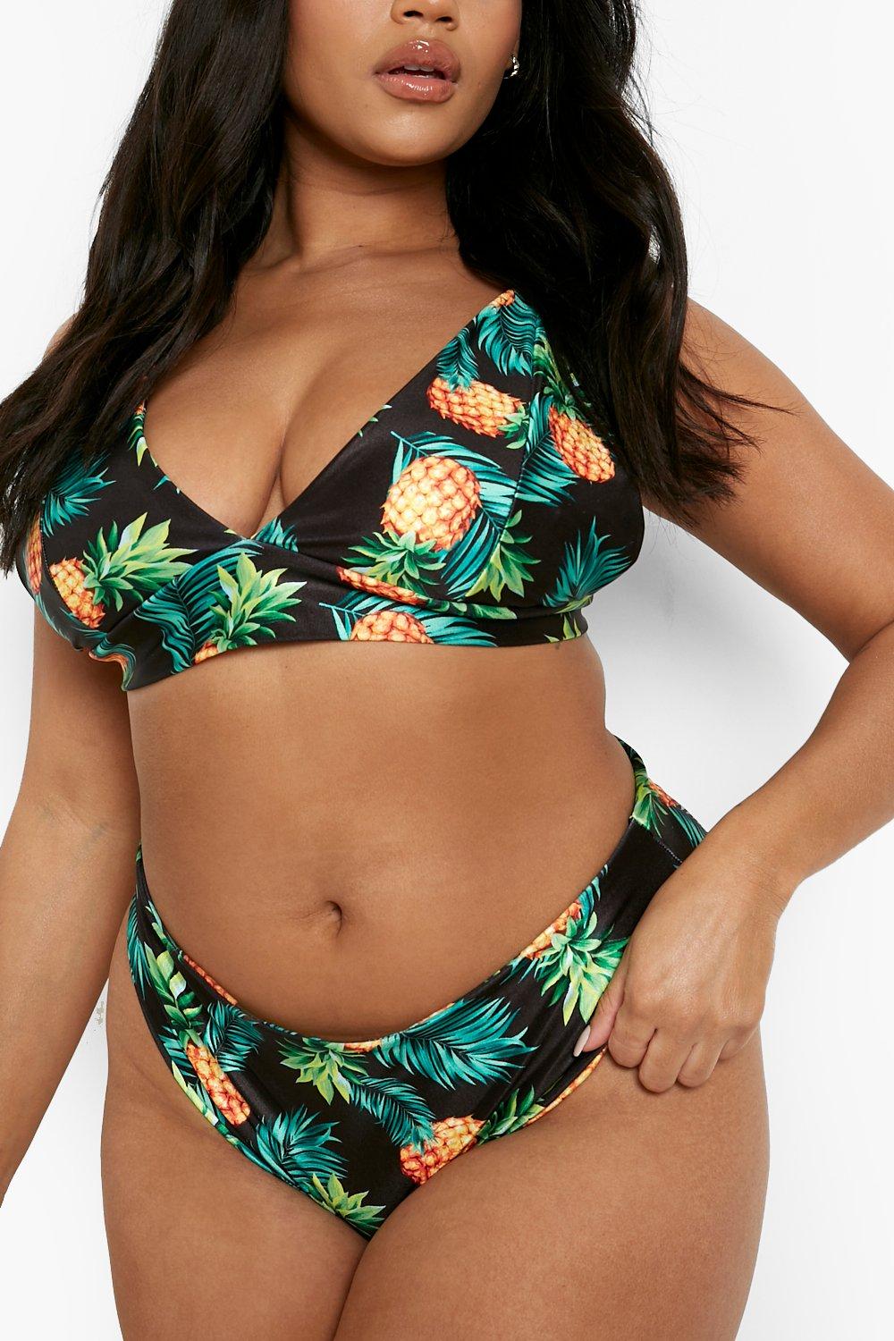 Pineapple high cheap waisted bikini