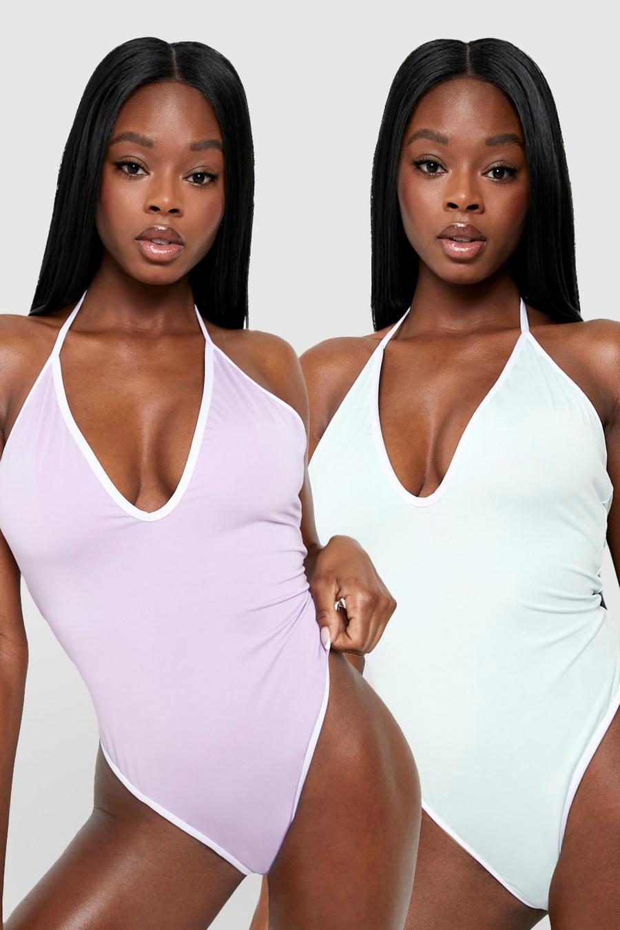 Lilac Reversible Plunge Swimsuit image number 1