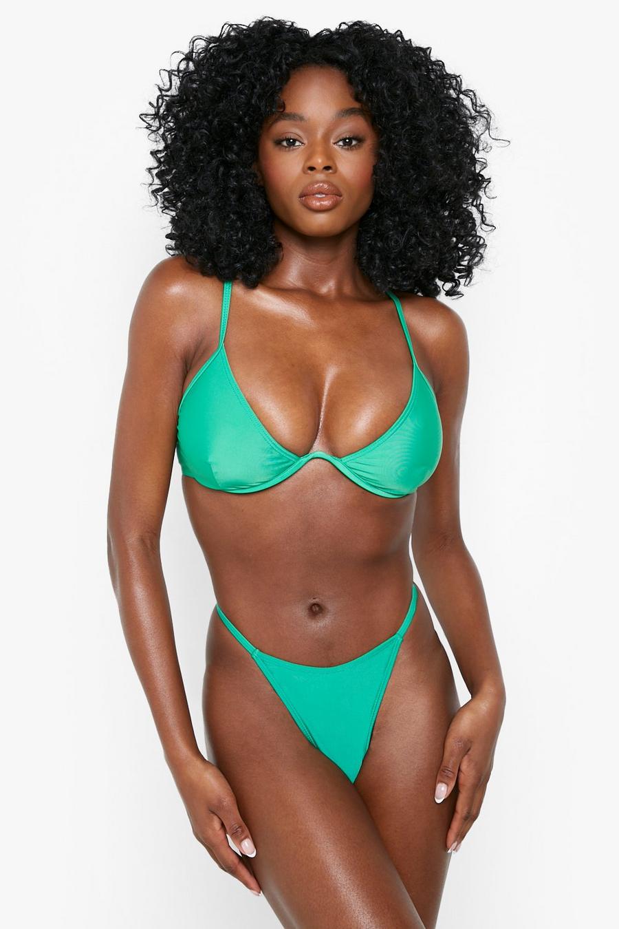 Green grön Essentials Bygel bikiniöverdel image number 1
