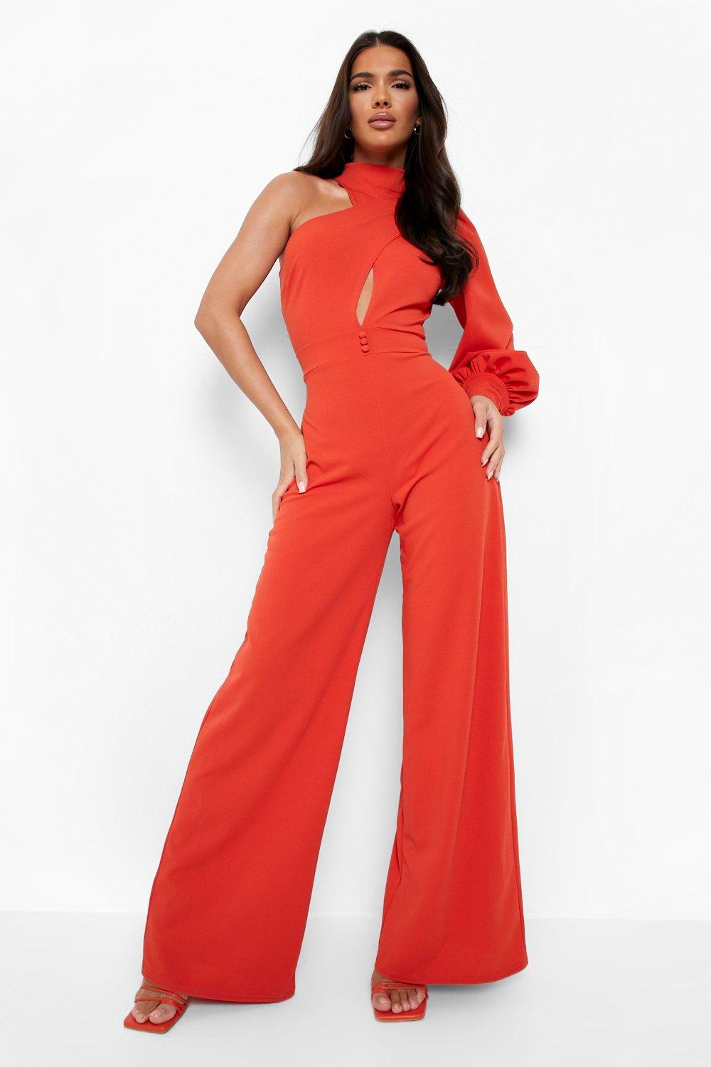 Orange jumpsuit cheap long sleeve