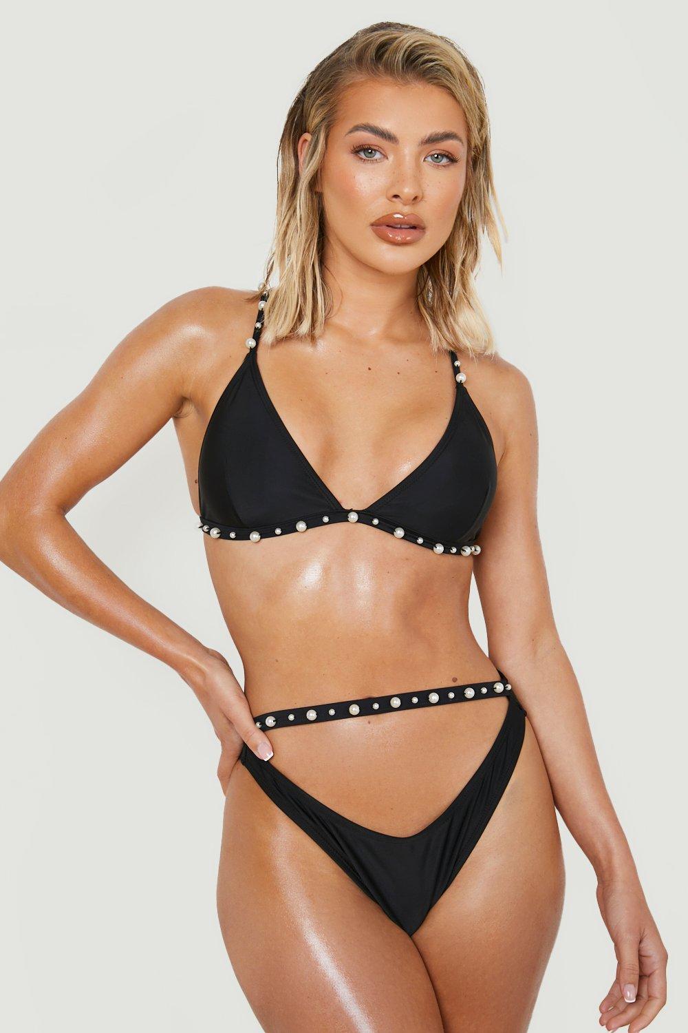 Embellished bikini hot sale top