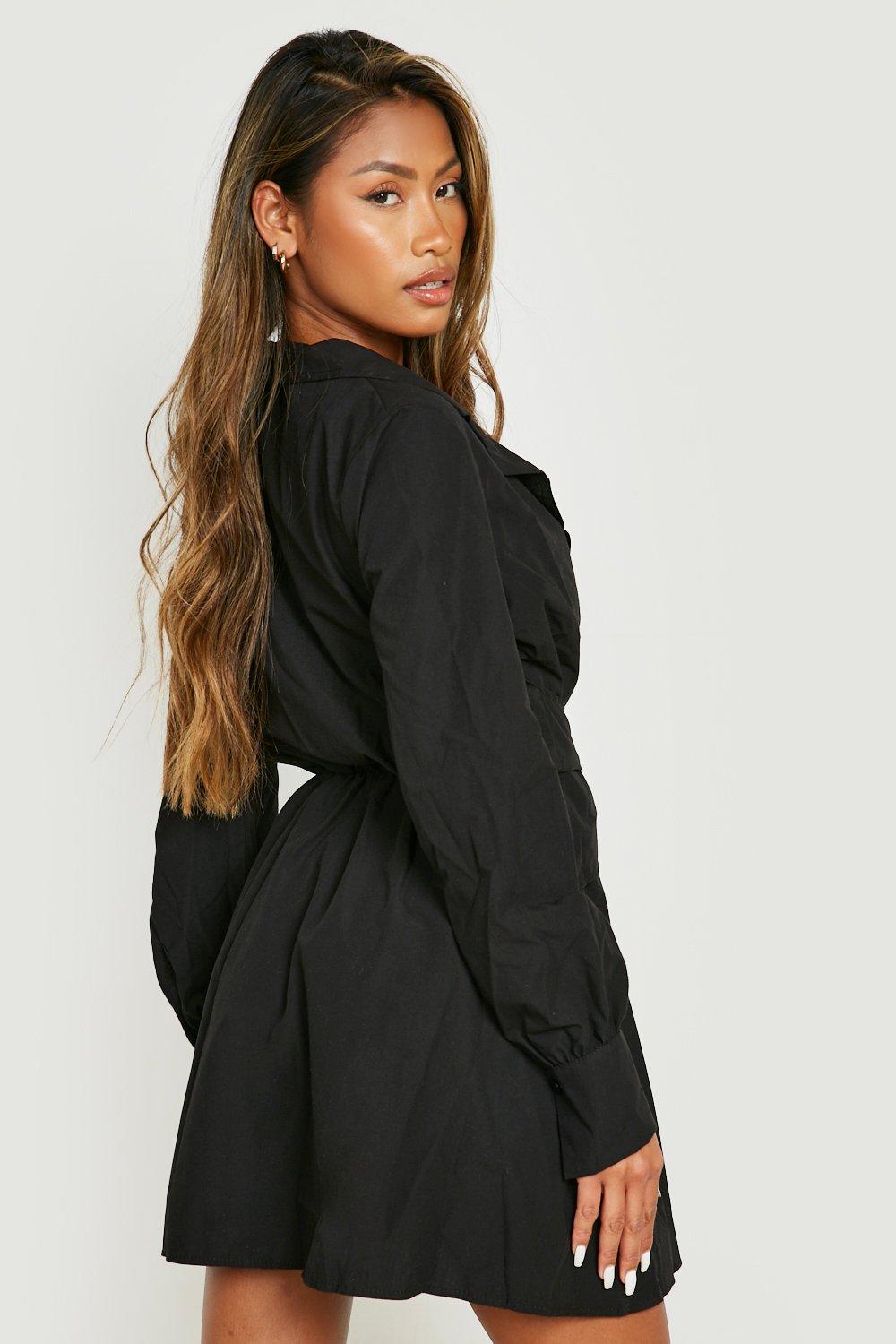 Black tie waist shirt hotsell