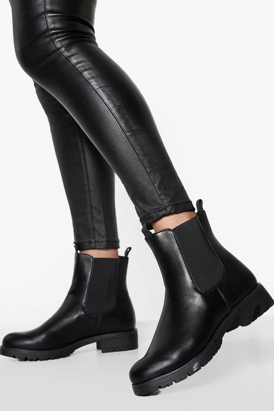 Black Pu Chelsea Boots image number 1