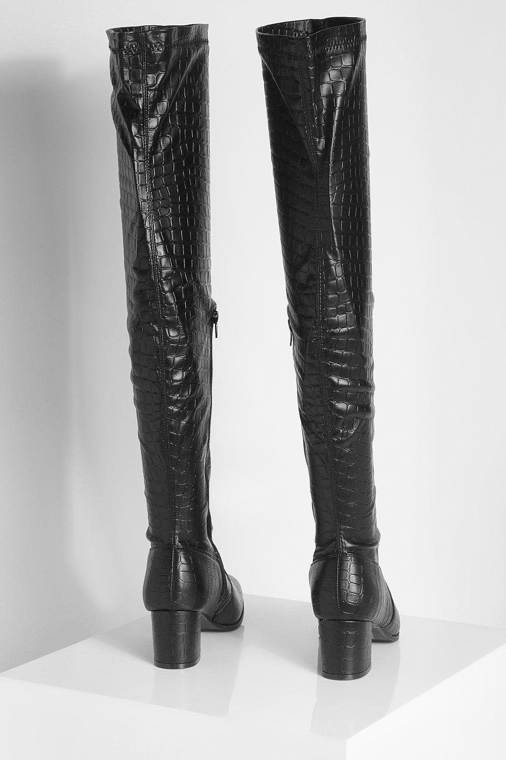 Over the knee croc boots hot sale