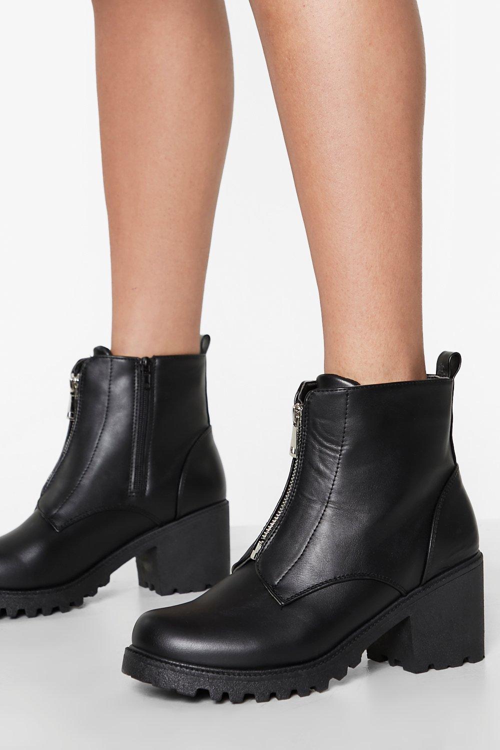 Front Zip Chelsea Boots boohoo