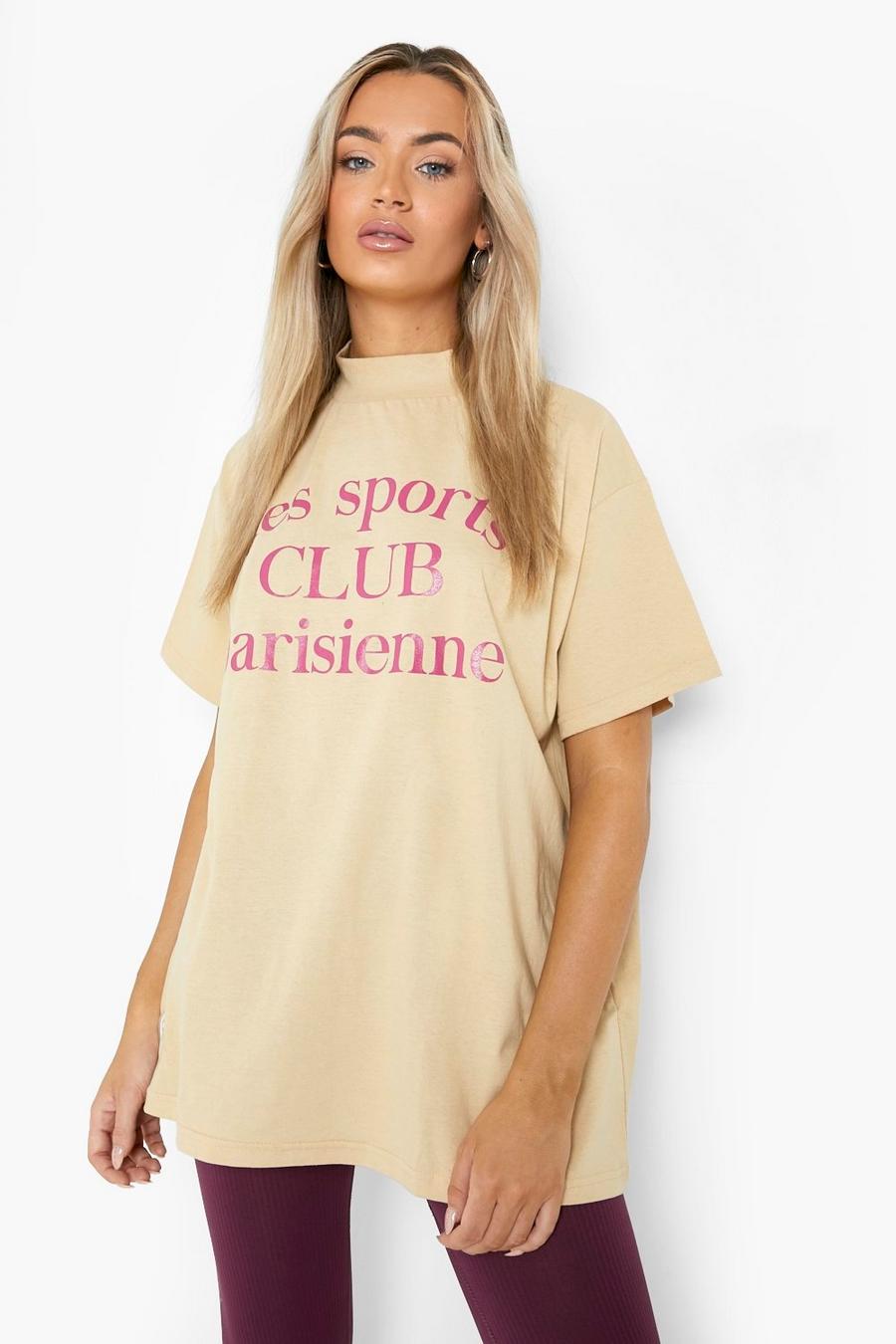 Stone Printed Extended Neck Oversized T-shirt image number 1