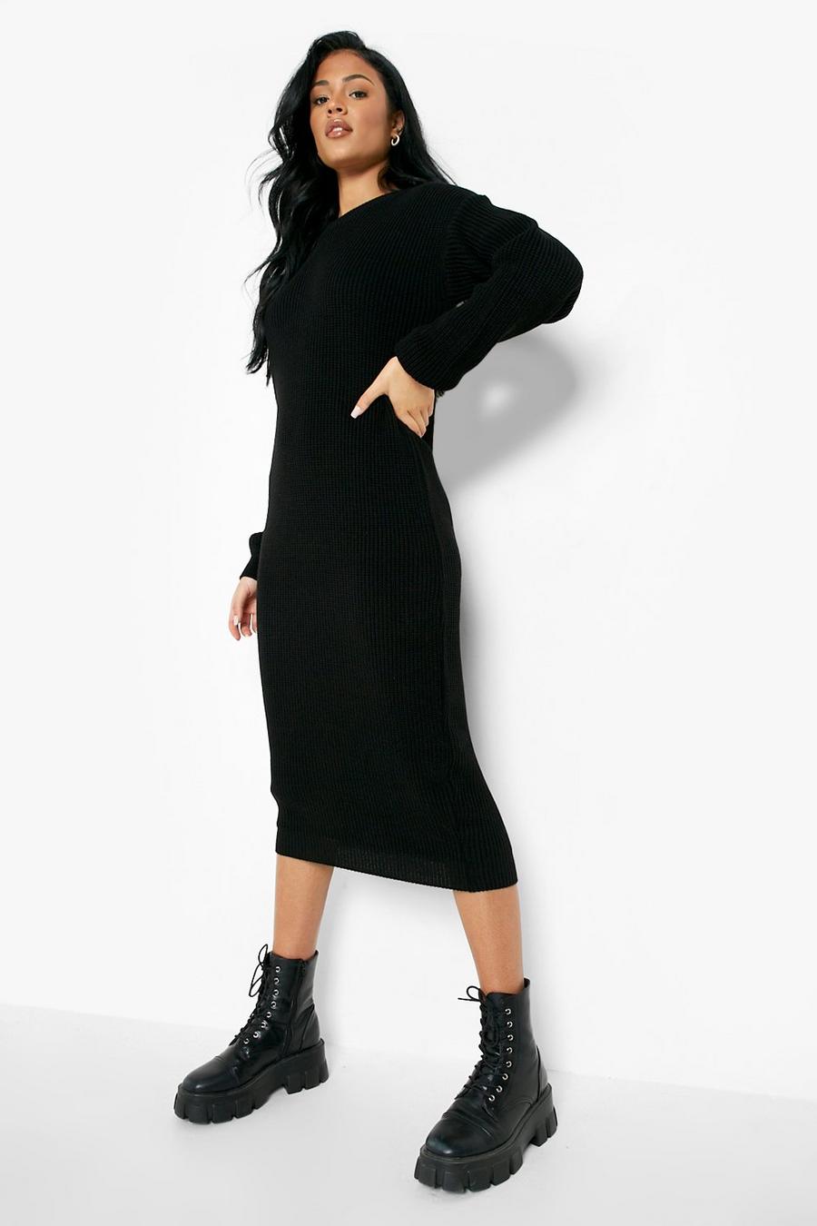 Black Tall Midi Sweater Dress image number 1