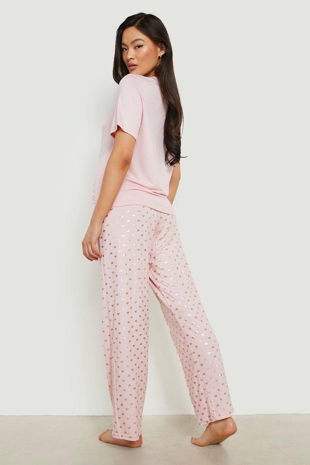 Womens Clothing Nightwear and sleepwear Pyjamas Boohoo Bride To Be Heart Print Short Pj Set in Blush Pink 