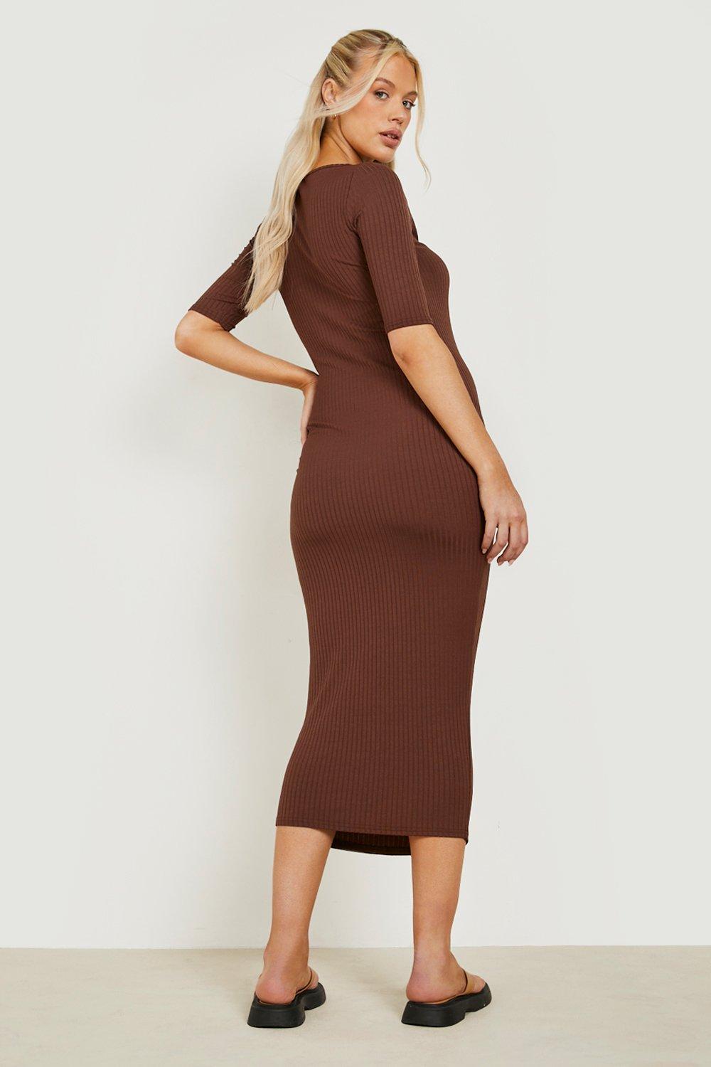 v neck midaxi dress