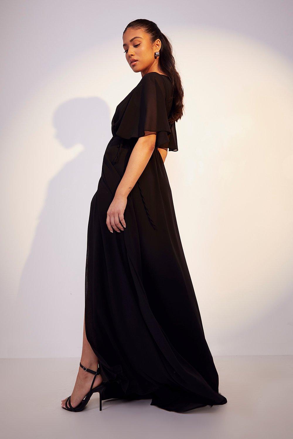 Petite Plunge Split Maxi Dress boohoo UK