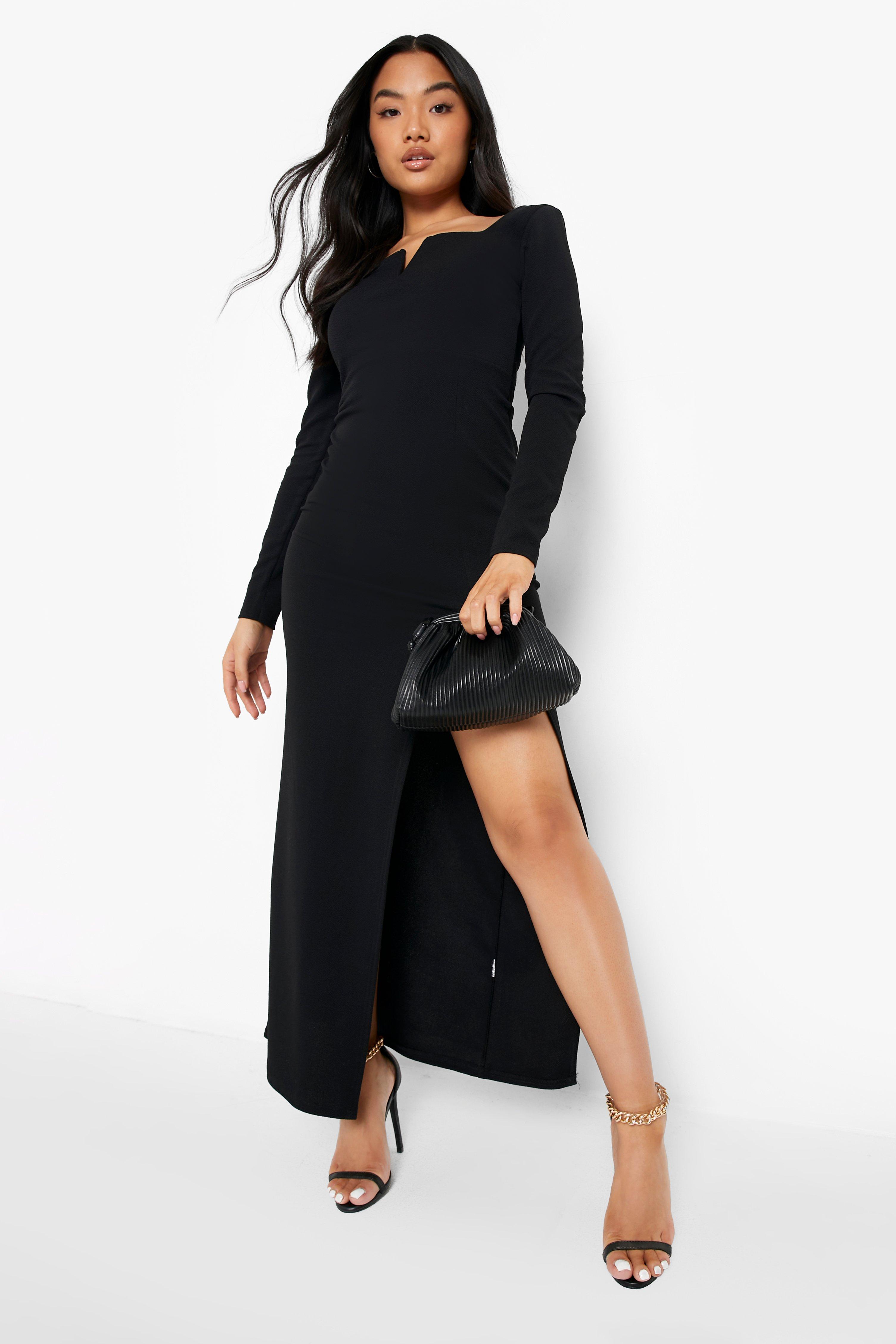 petite long sleeve casual dresses