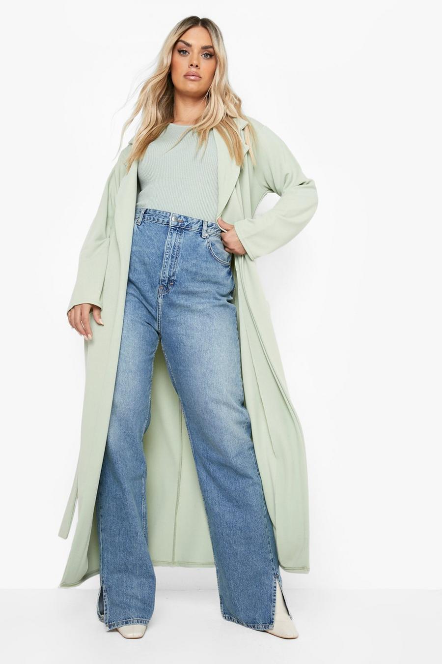 Sage Plus Belted Maxi Duster image number 1
