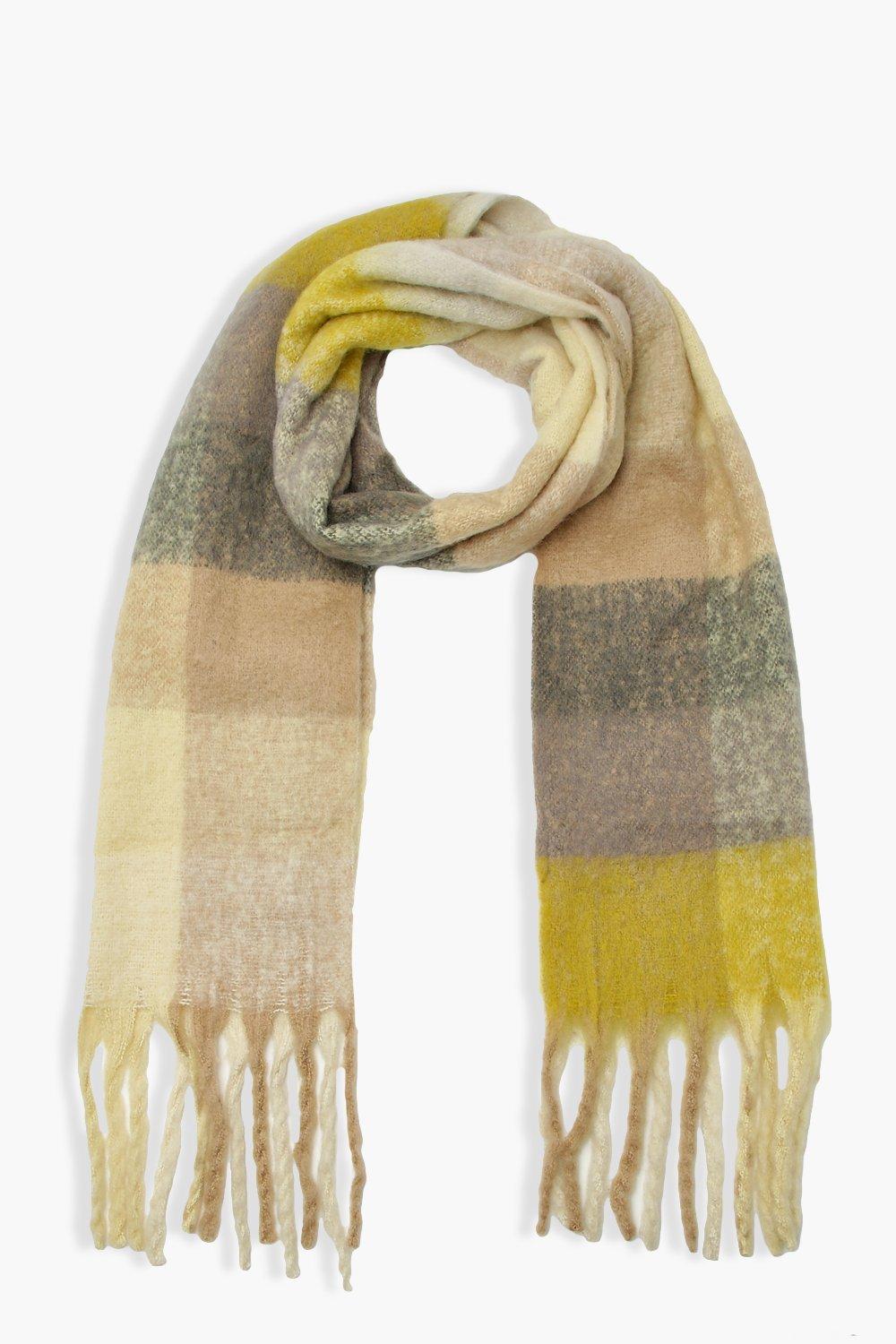 Yellow and on sale grey scarf