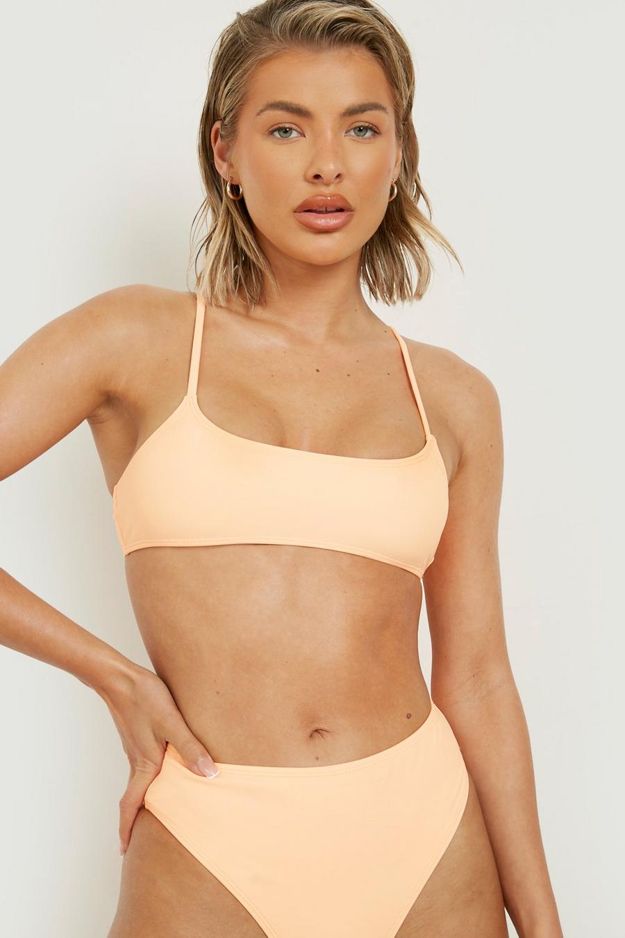 Yellow Pastel Scooped Bikini Top