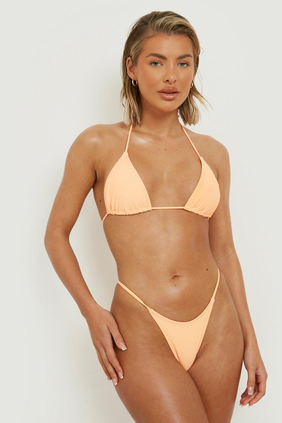 Slip bikini a tanga in colori pastello, Yellow image number 1