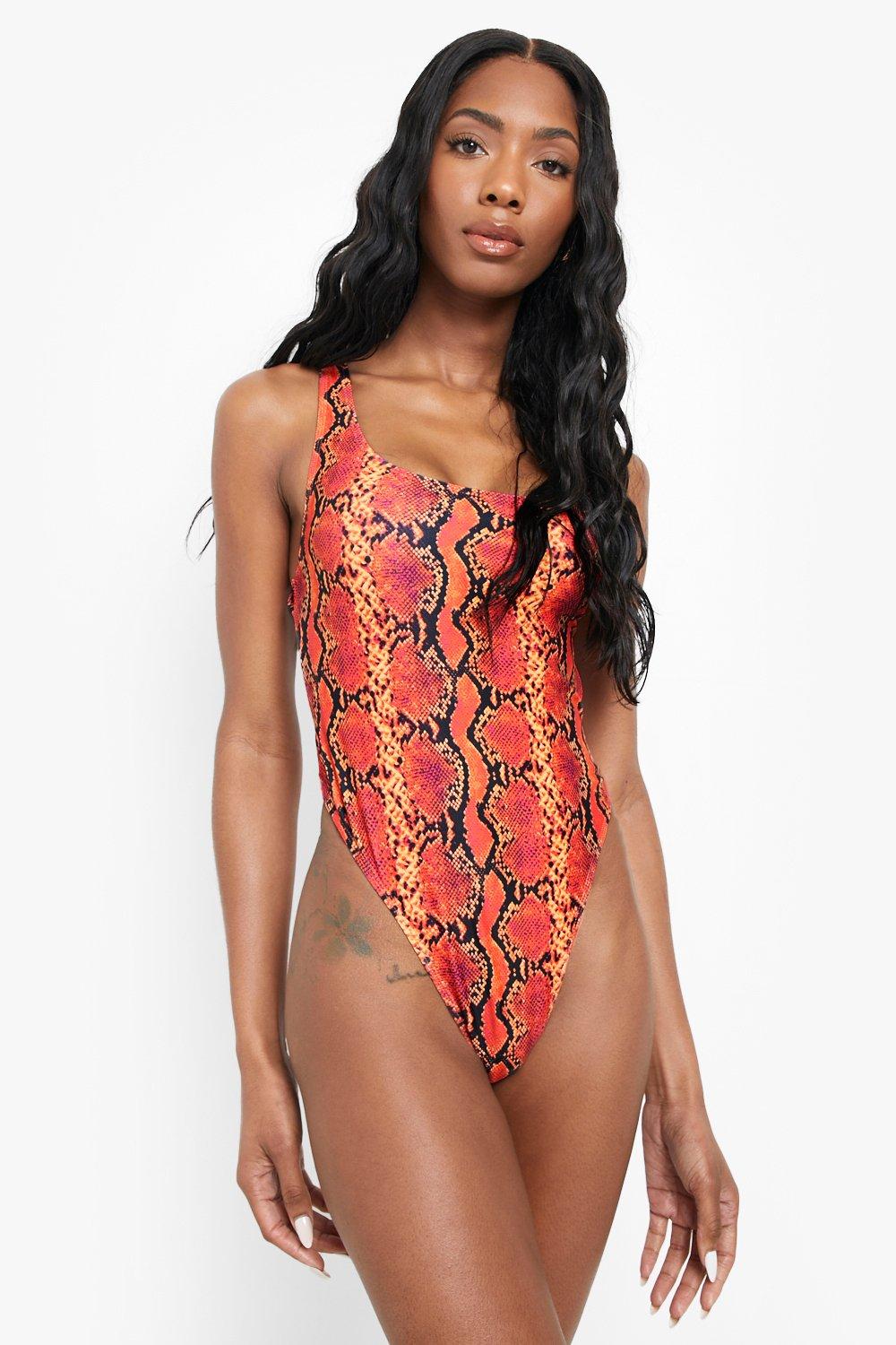 Neon leopard cheap print swimsuit