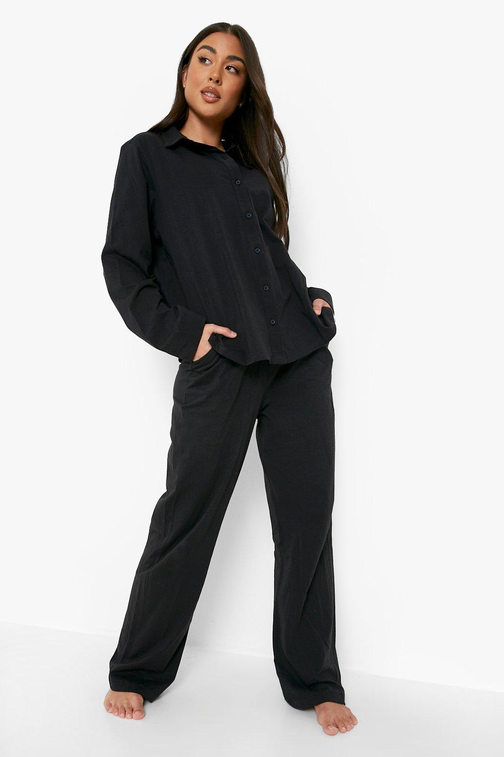 Ladies black jersey pyjamas new arrivals