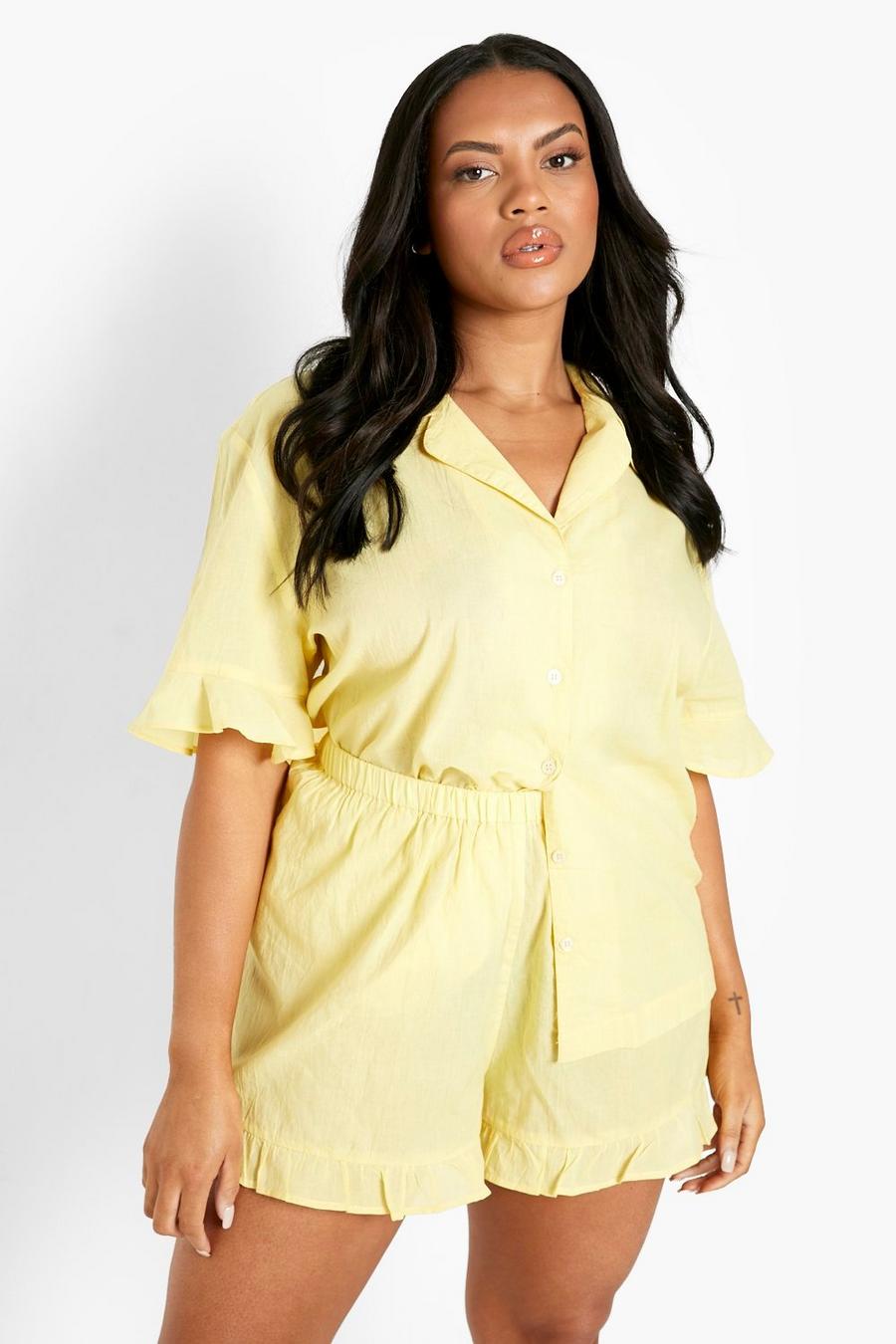 Lemon Mixa & Matcha Plus Pyjamasshorts med volanger image number 1