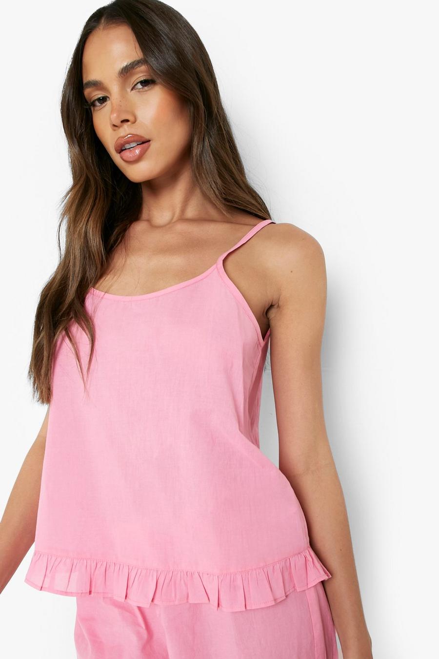Pink Hotel Luxe Cotton Mix & Match Frill Cami  image number 1