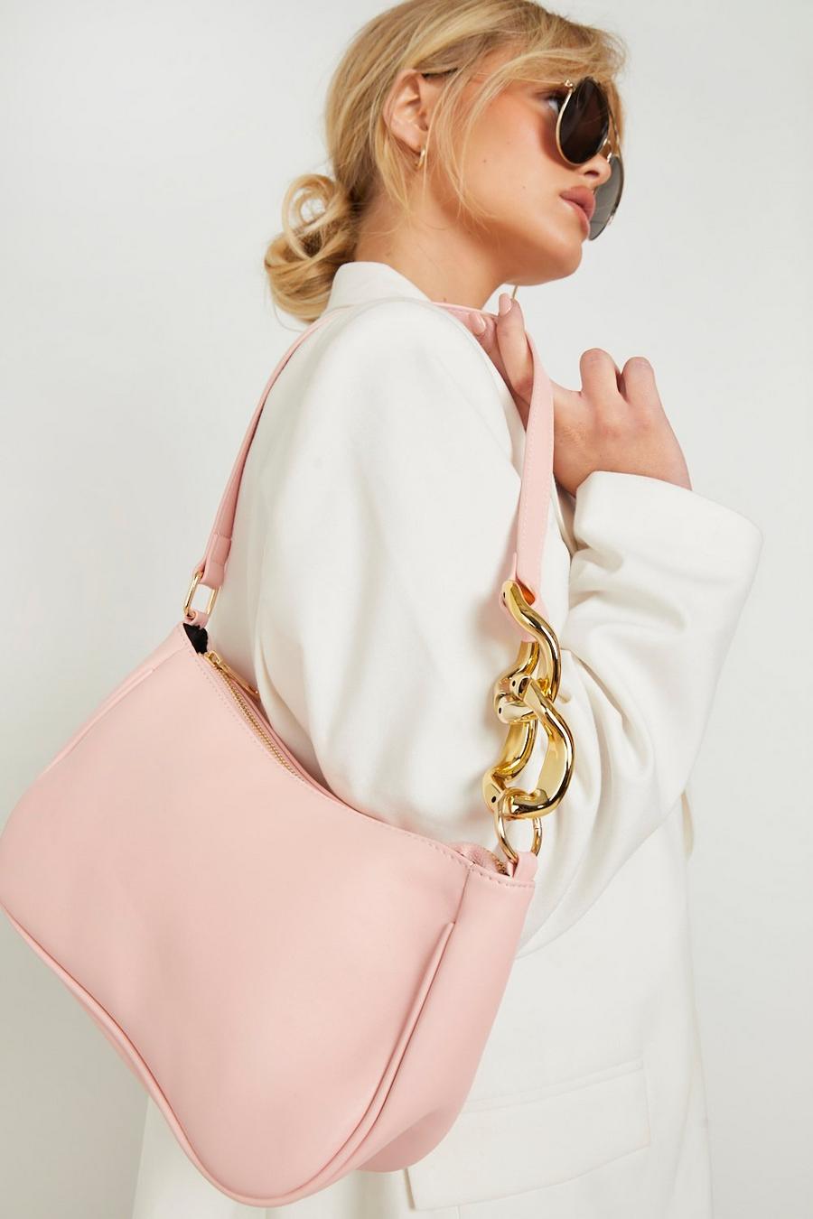 Baby pink Nylon Chain Shoulder Bag image number 1