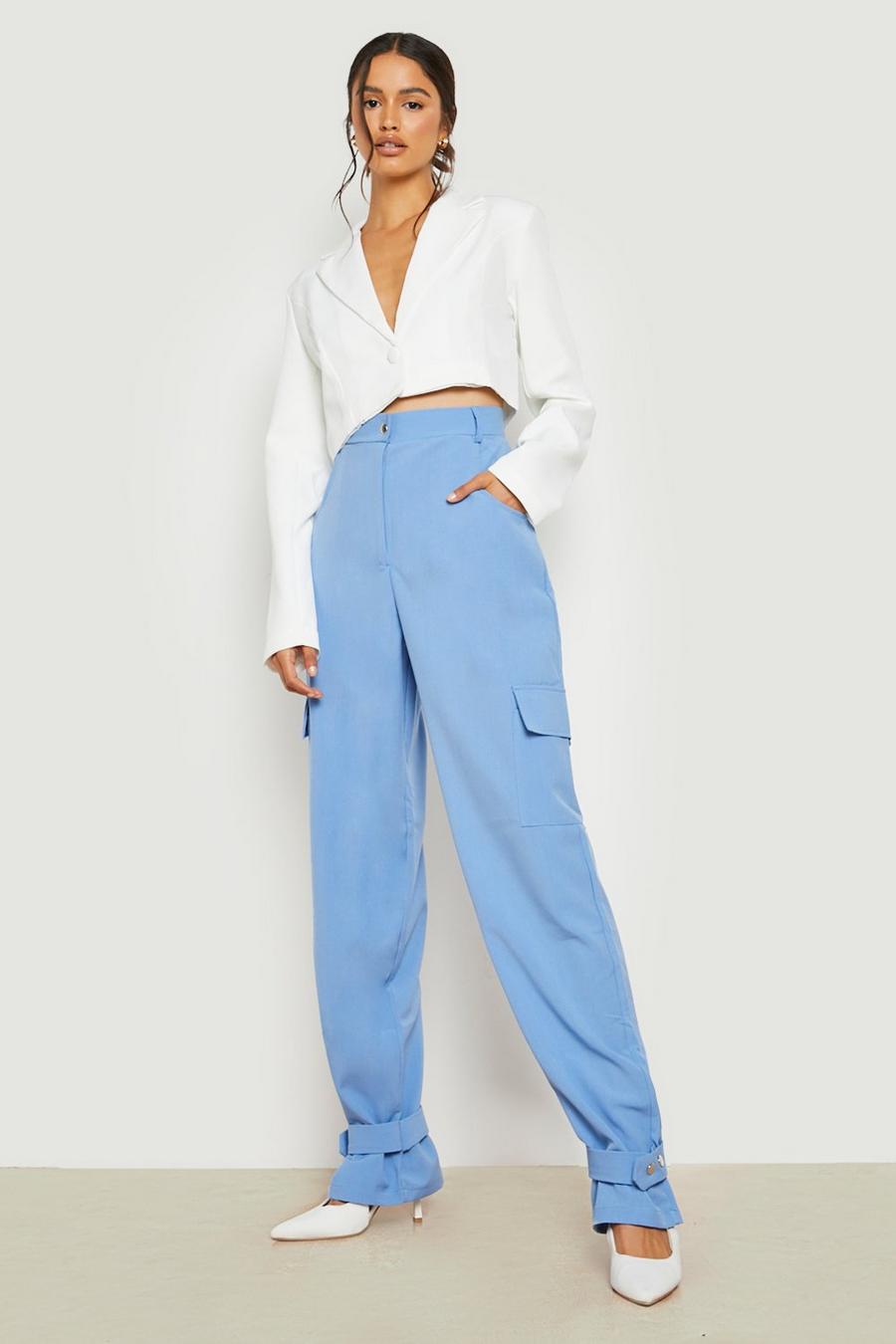 Sage Ankle Strap Pocket Front Woven Trousers image number 1