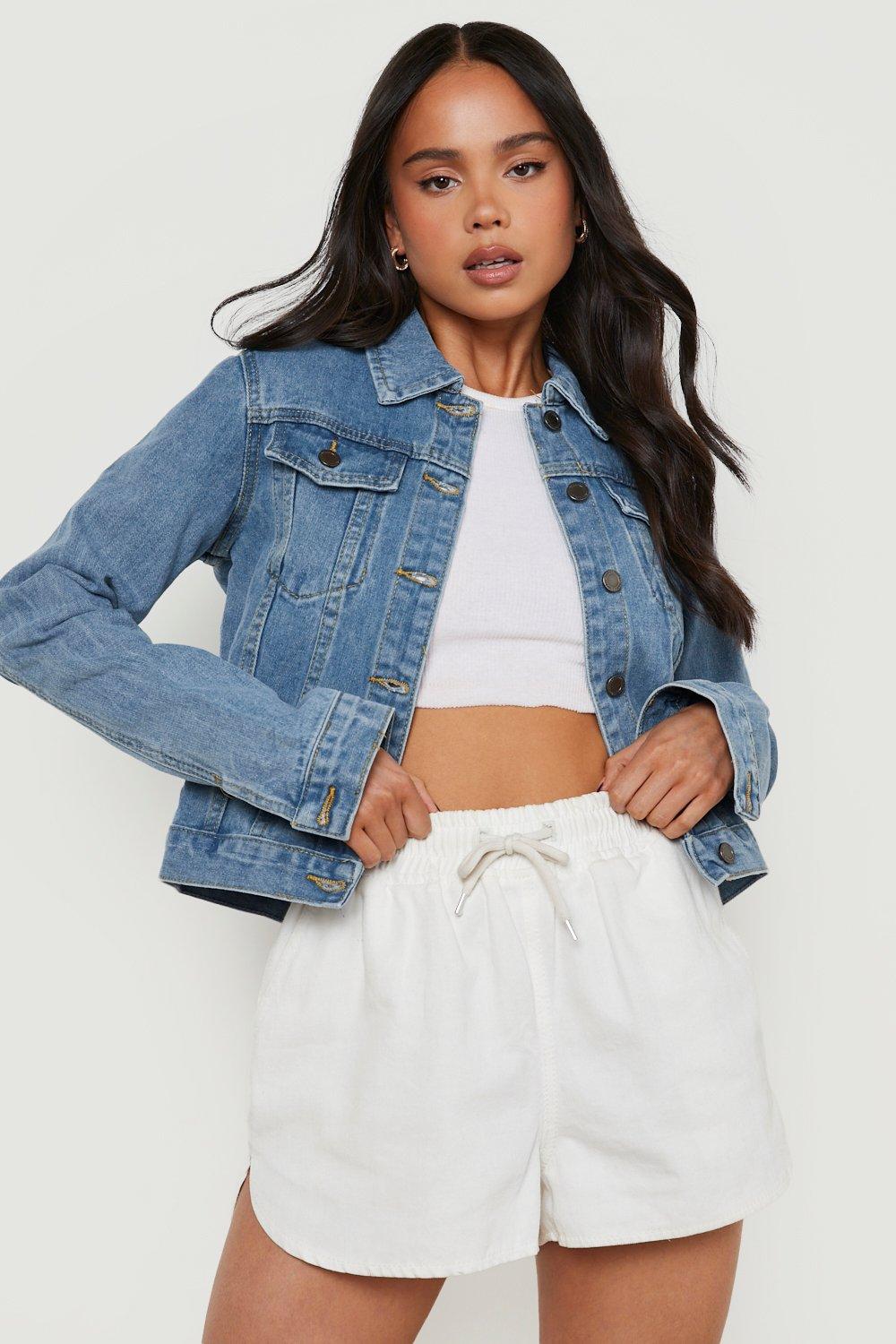 petite denim coats & jackets