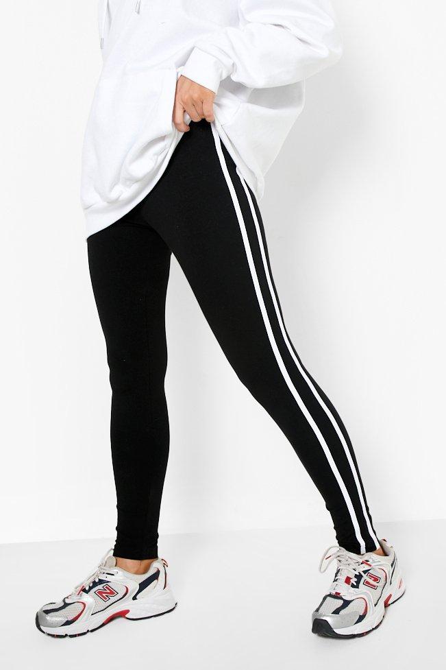 2 Pack Stripe And Plain Leggings