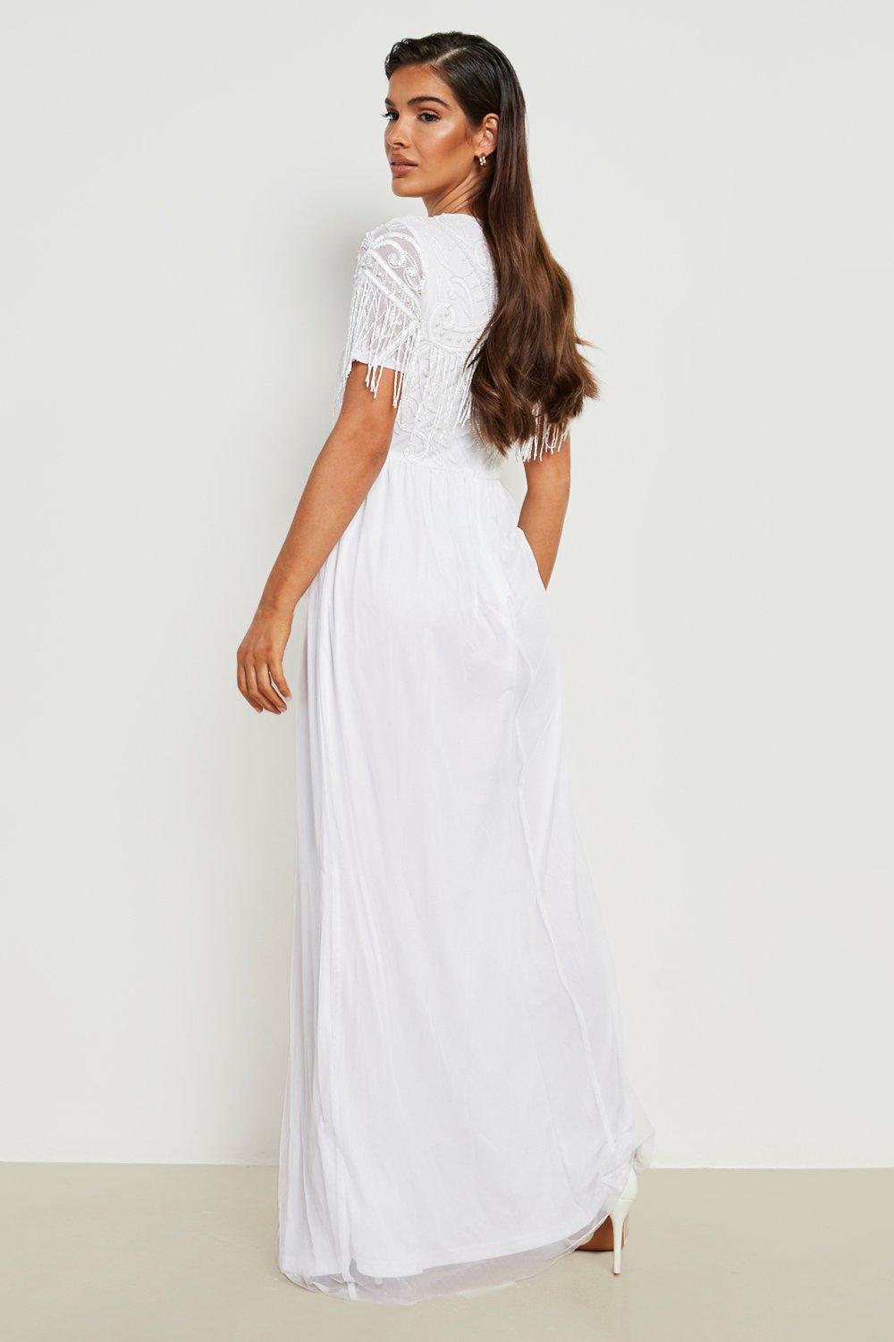 Sequin Fringe Maxi Dress