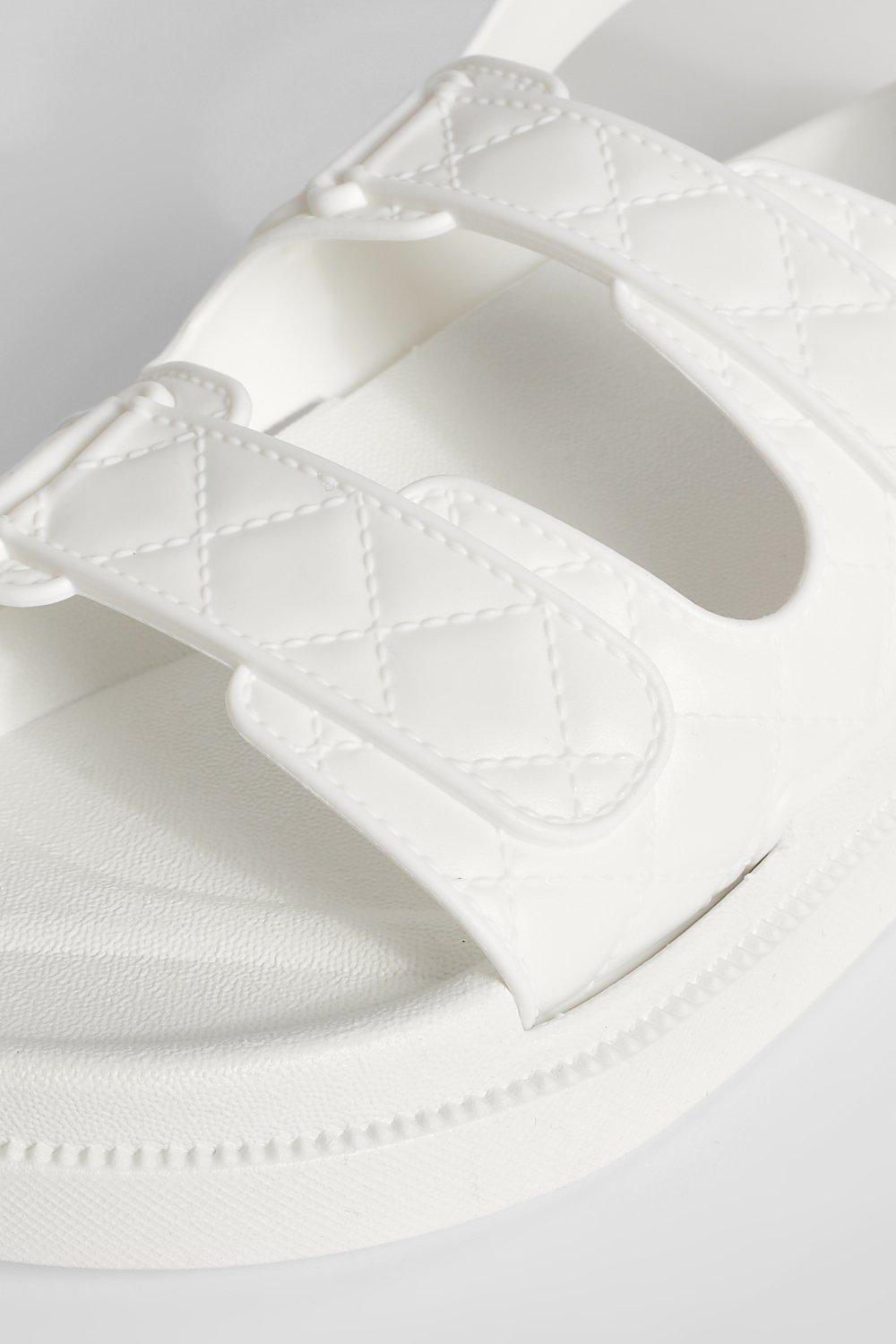 White best sale quilted sandals