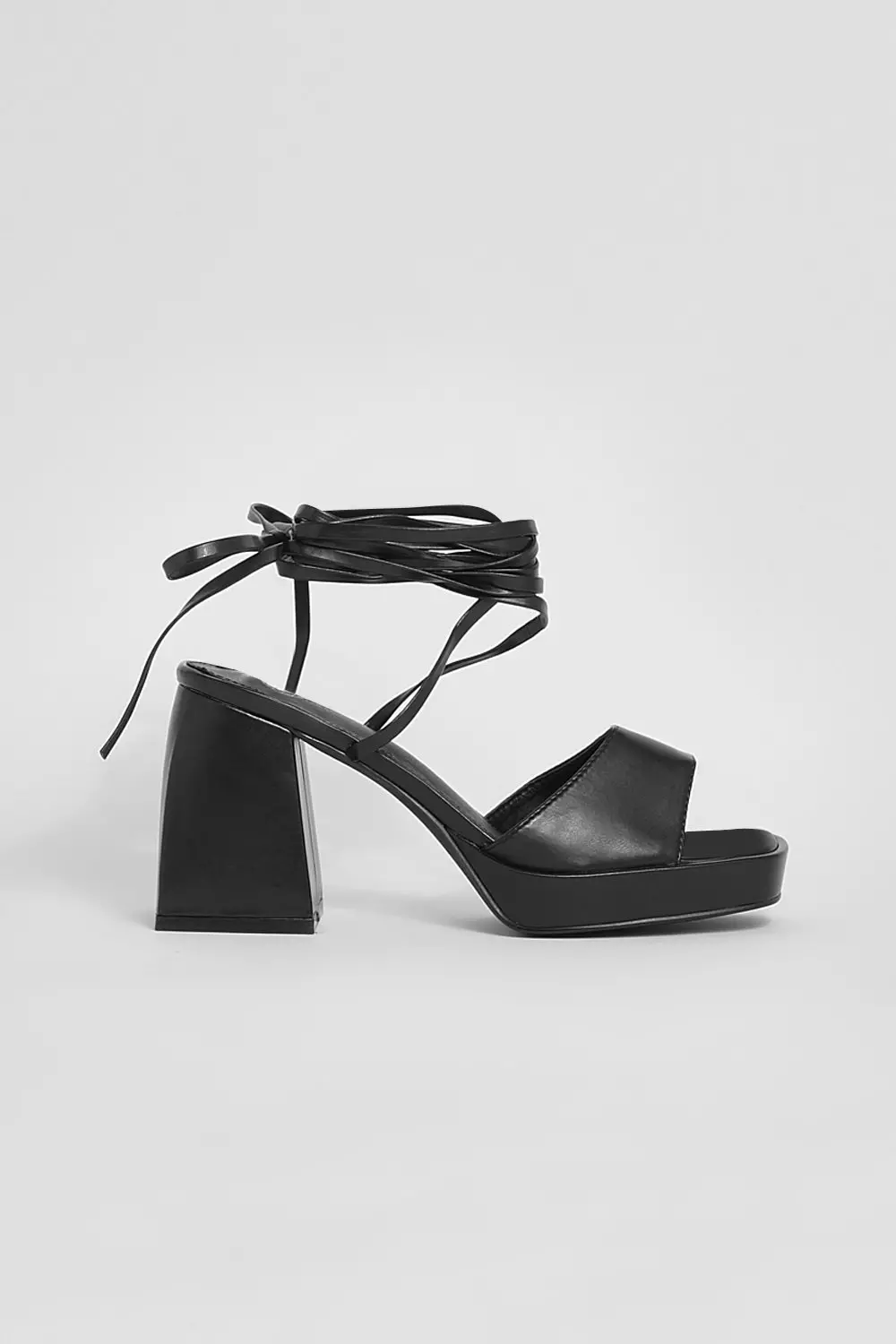 Black Wrap Up Platform Heels alternative image
