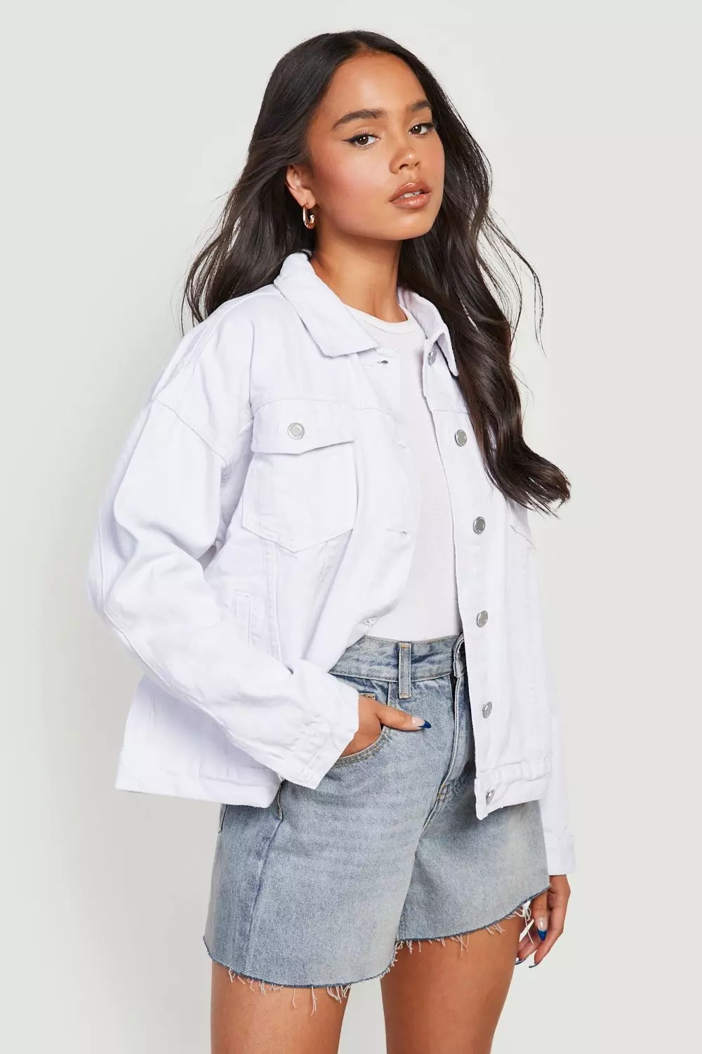 White petite sale denim jacket