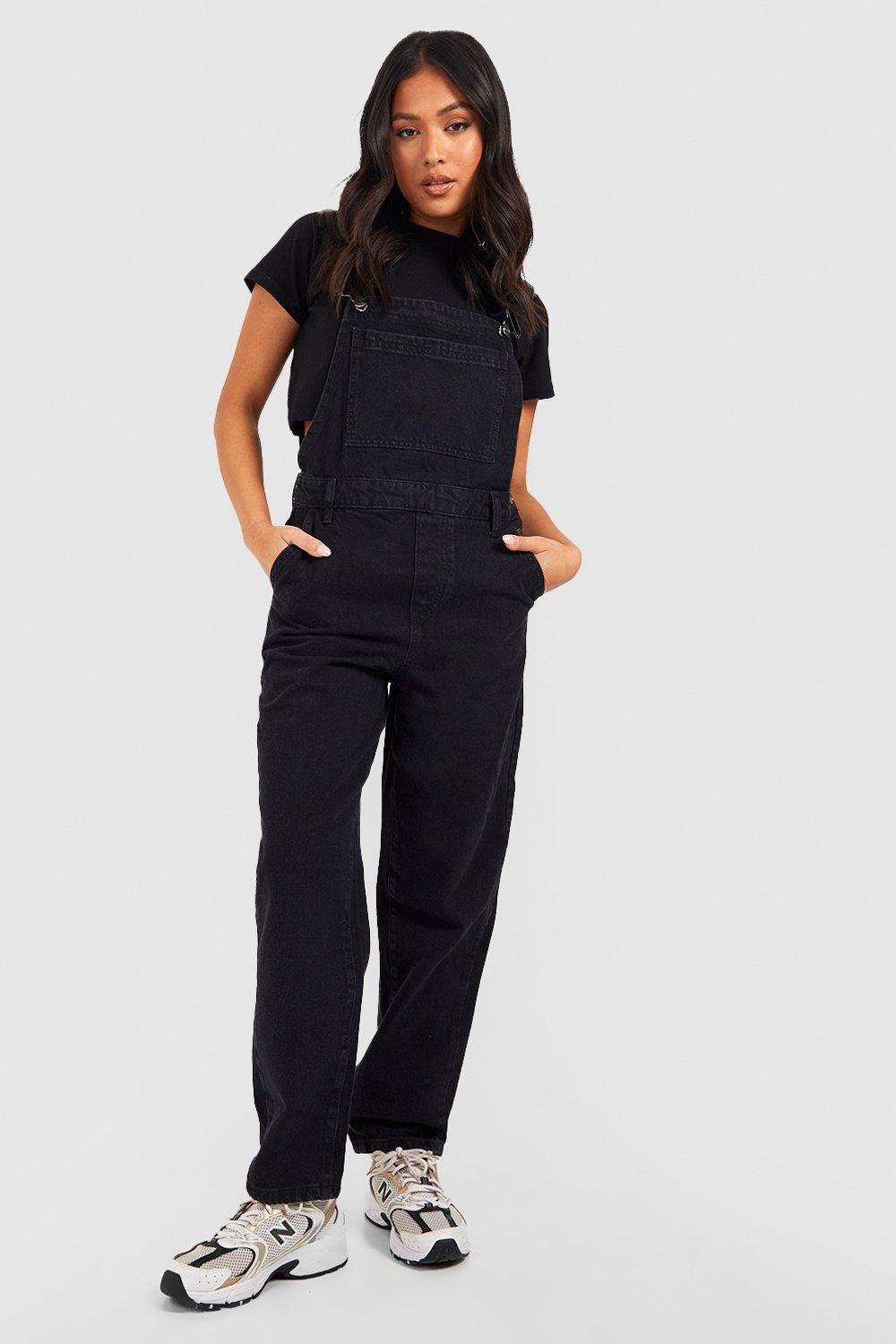 Petite Denim Dungarees boohoo