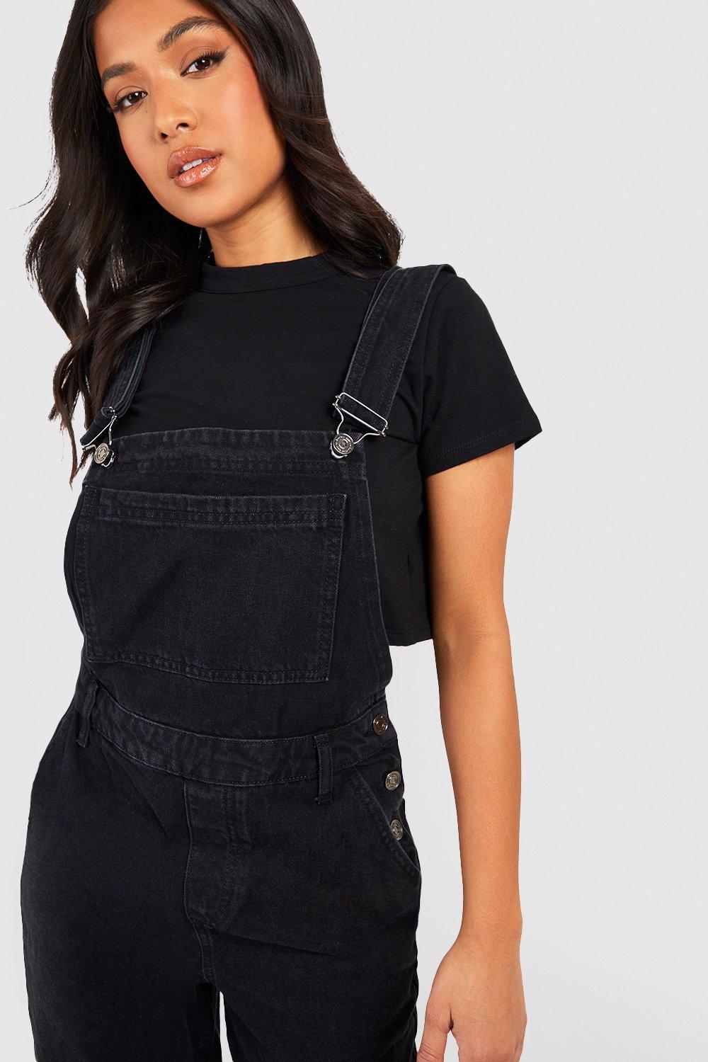 Petite Denim Dungarees boohoo UK