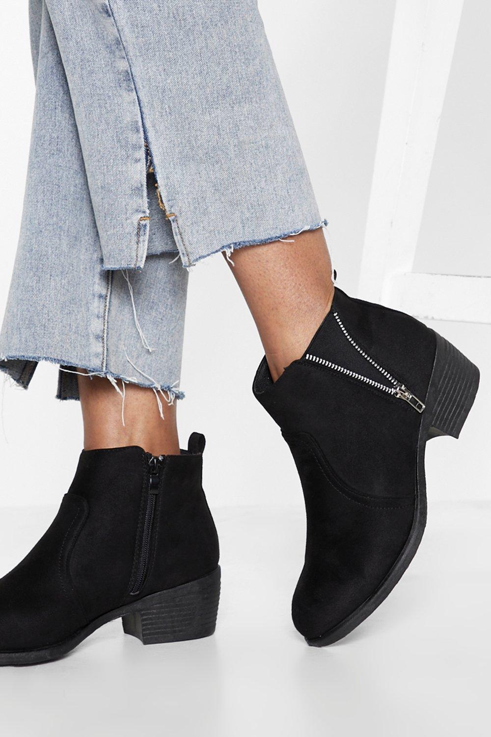 Open side hot sale ankle boots