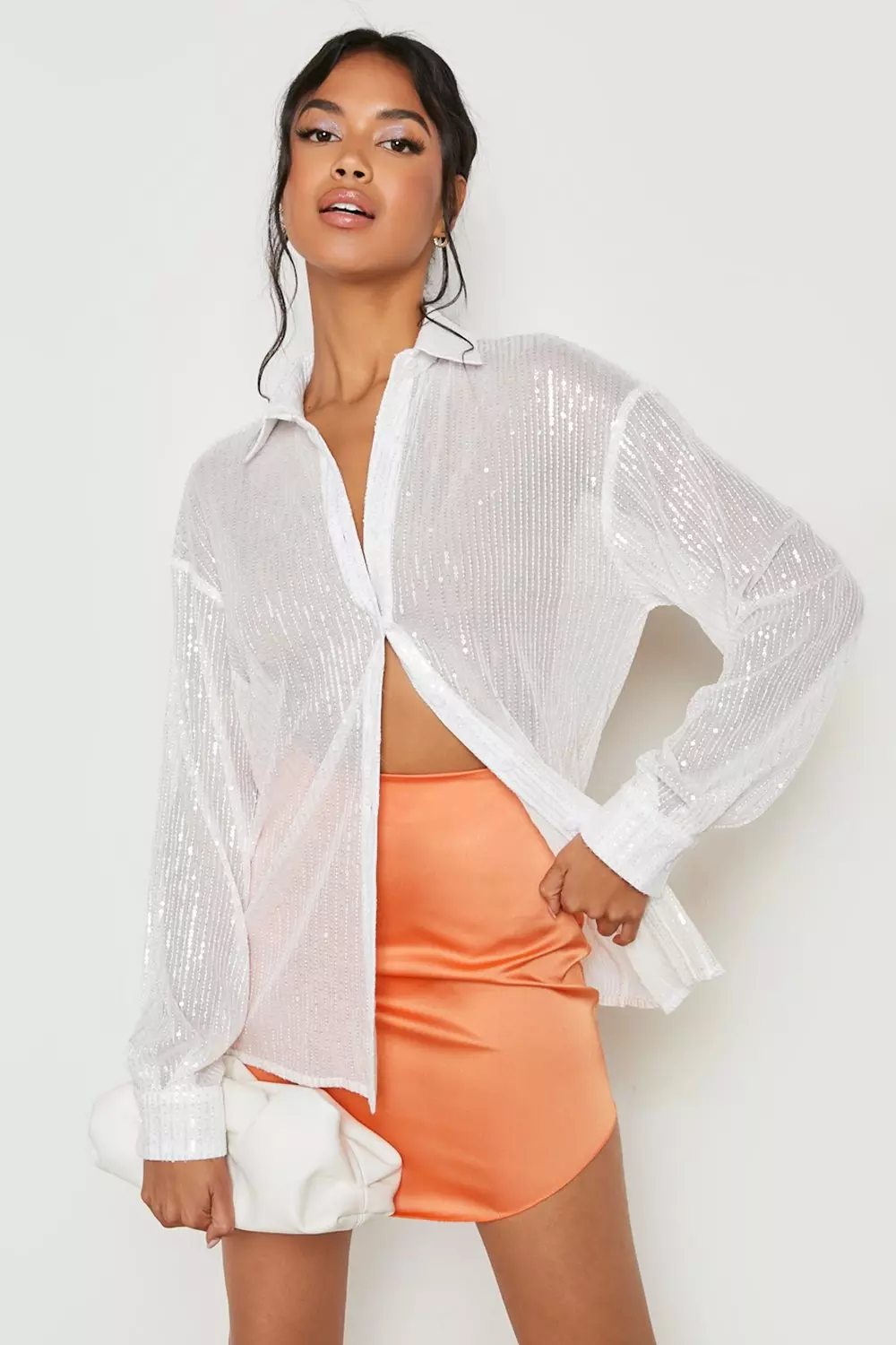 sheer oversized shirt