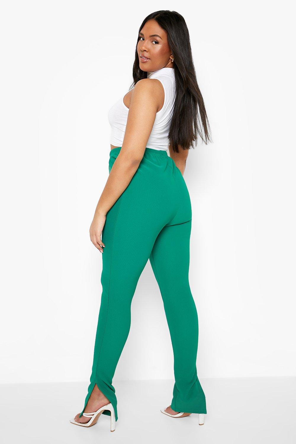 Plus Double Layer Split Hem Leggings