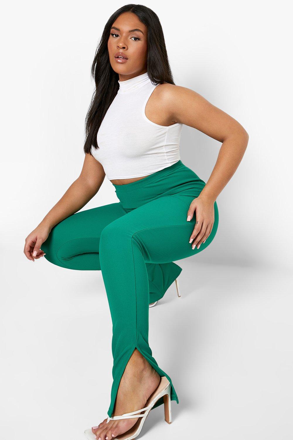 Plus Side Split Hem Leggings