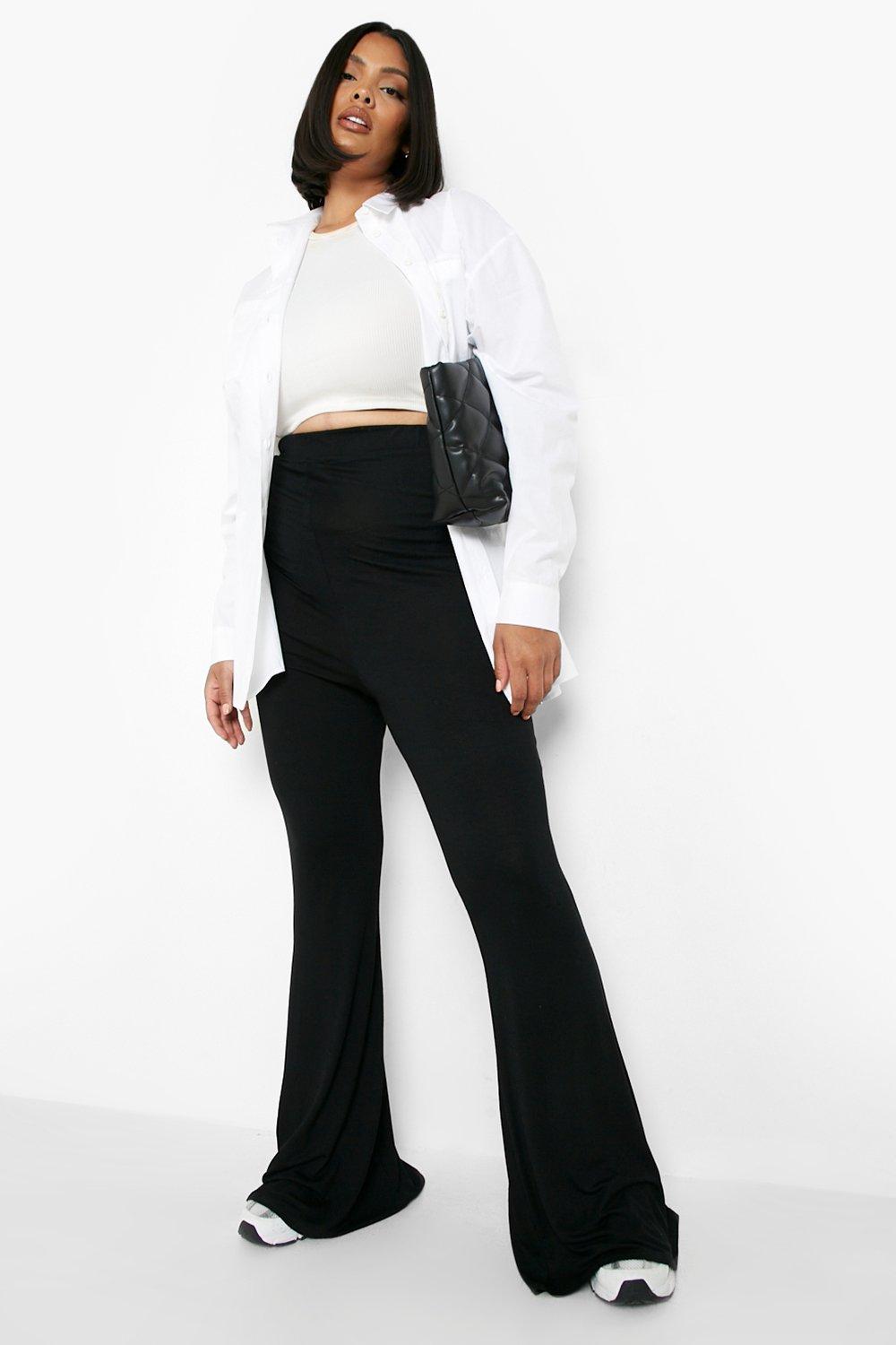 Plus High Waisted Basic Fit And Flare Trouser