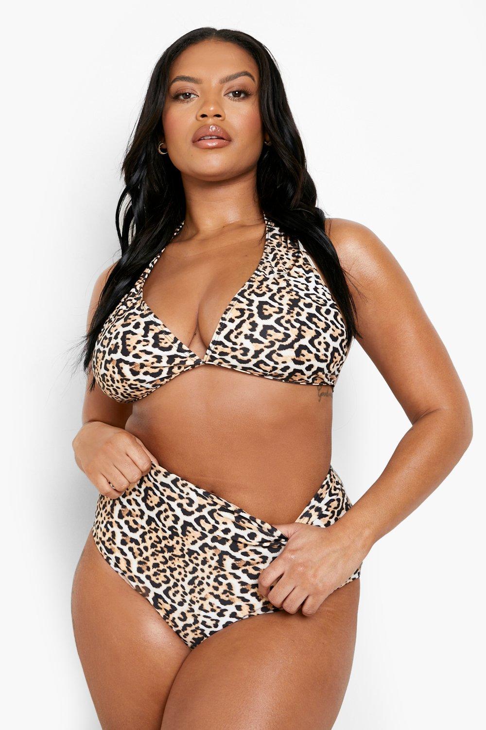  DASAYO Women's Leopard Print Triangle Bikini Bathing